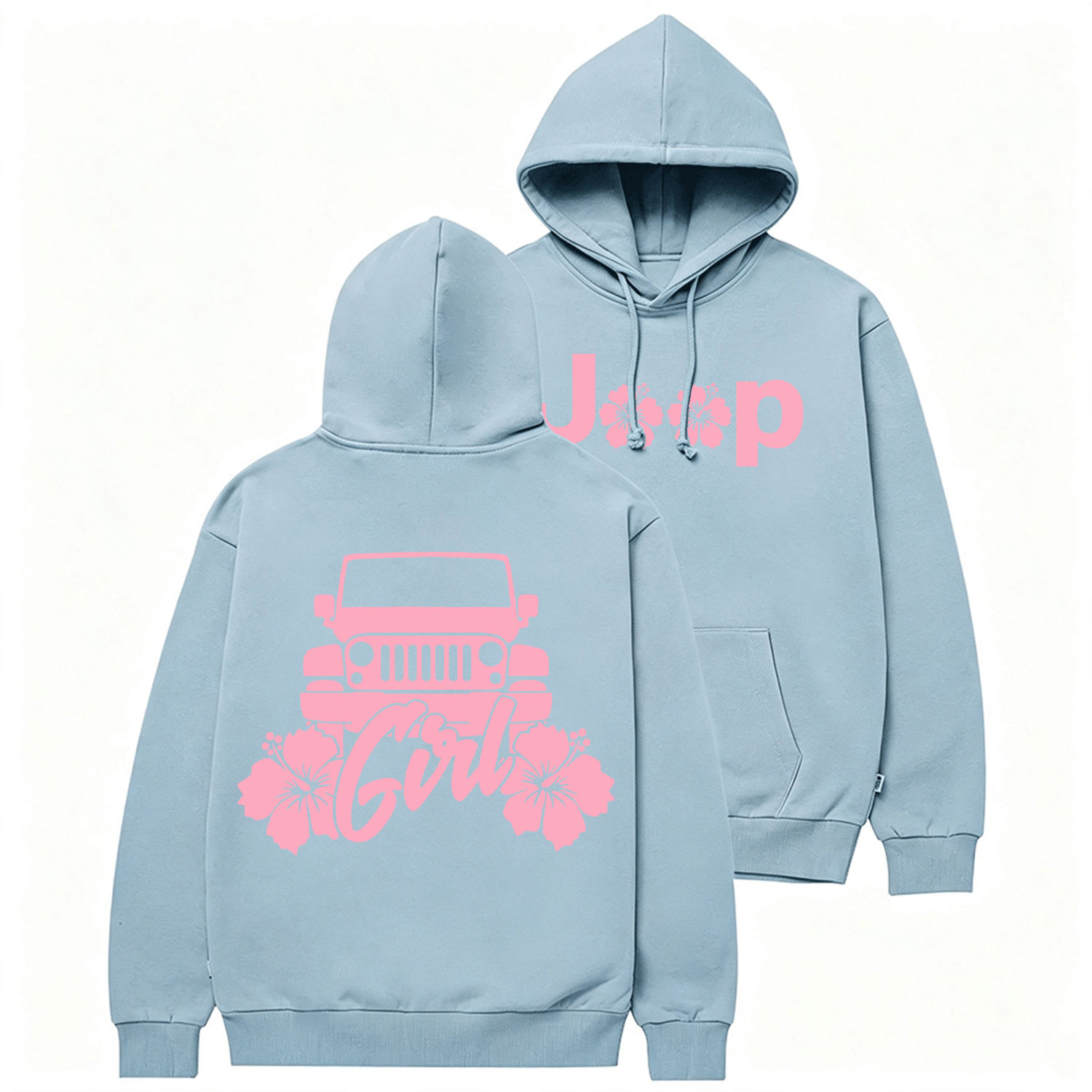 Hibiscus Flower Jp Girl Cotton Hoodie