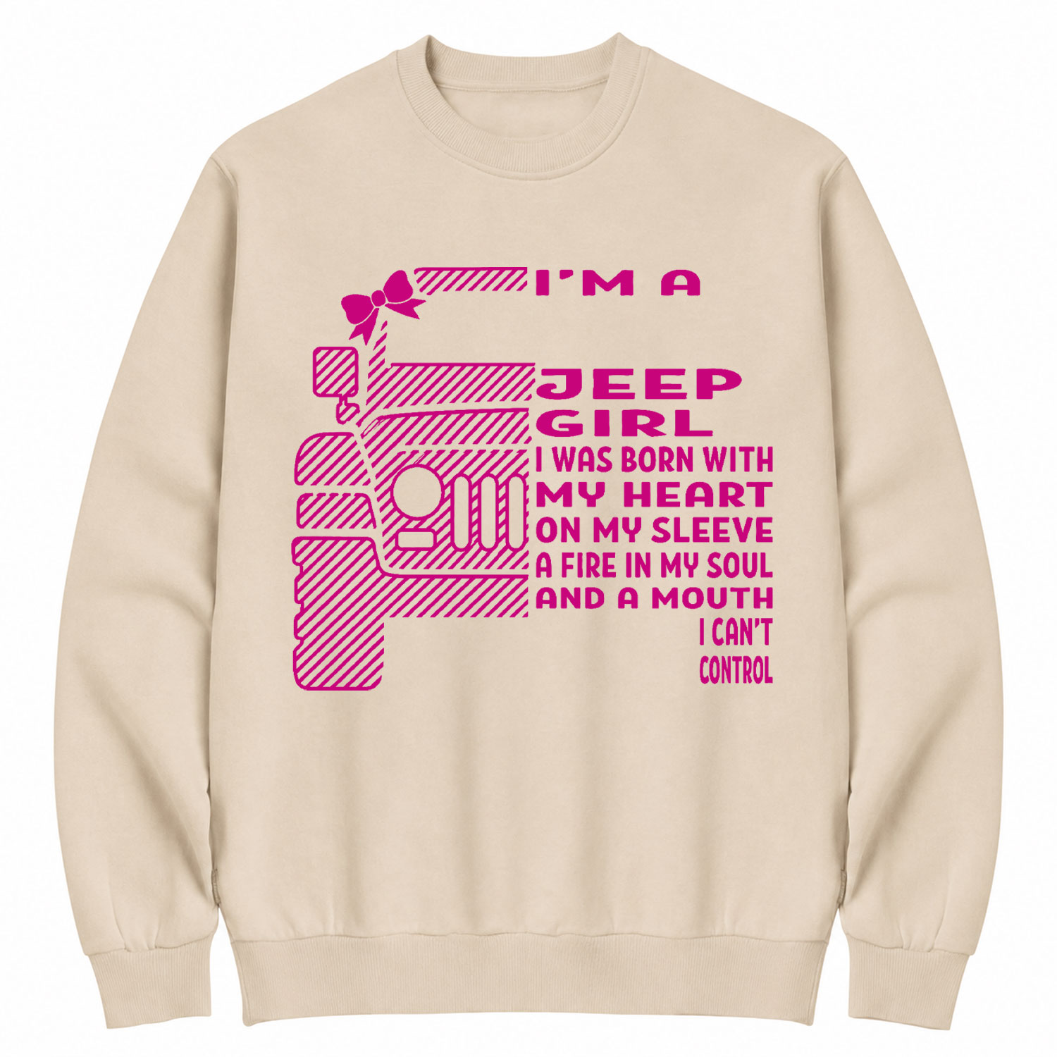 I'm A Jp Girl Bow Cotton Sweatshirt