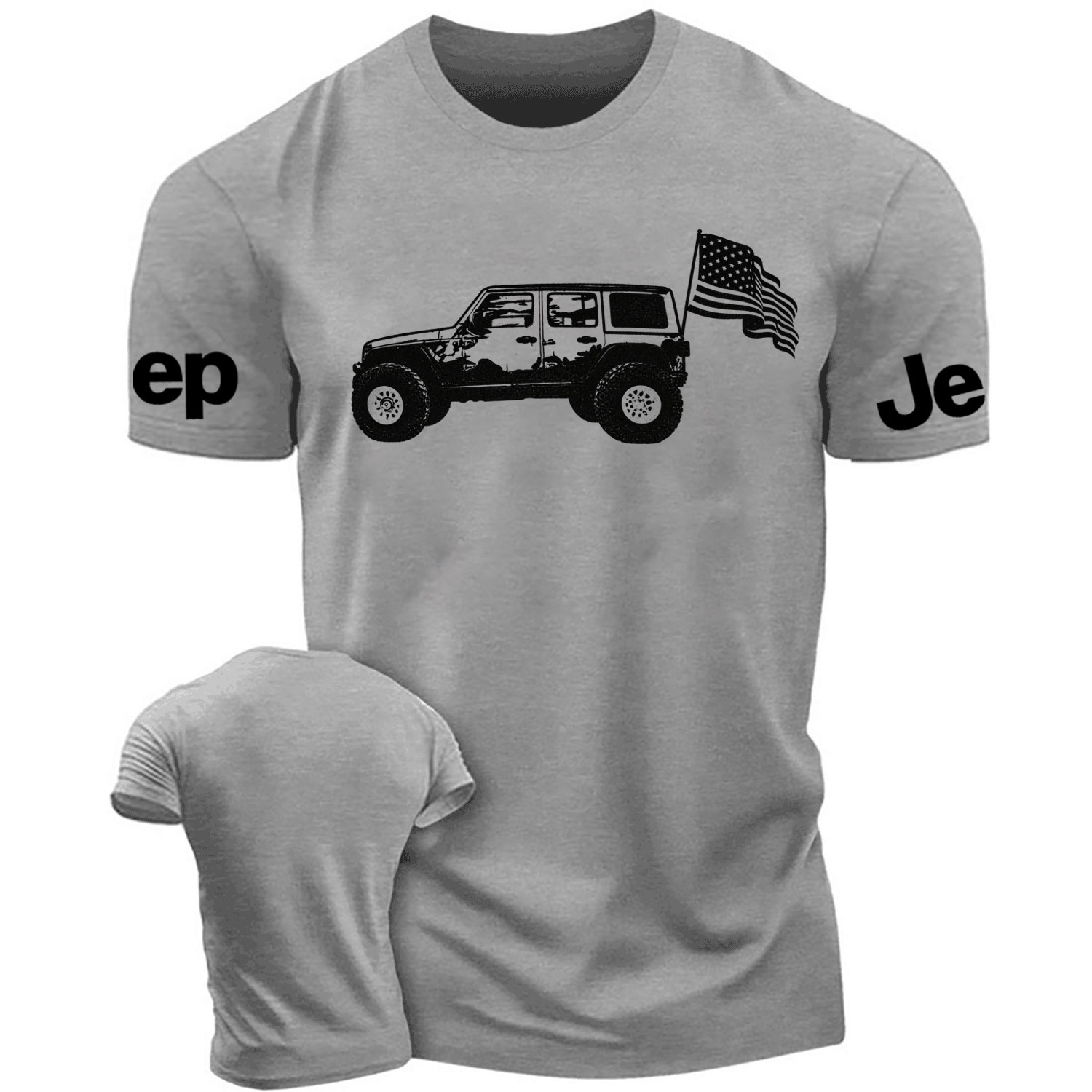 USA Flag Jeep Wrangler Cotton T-shirt