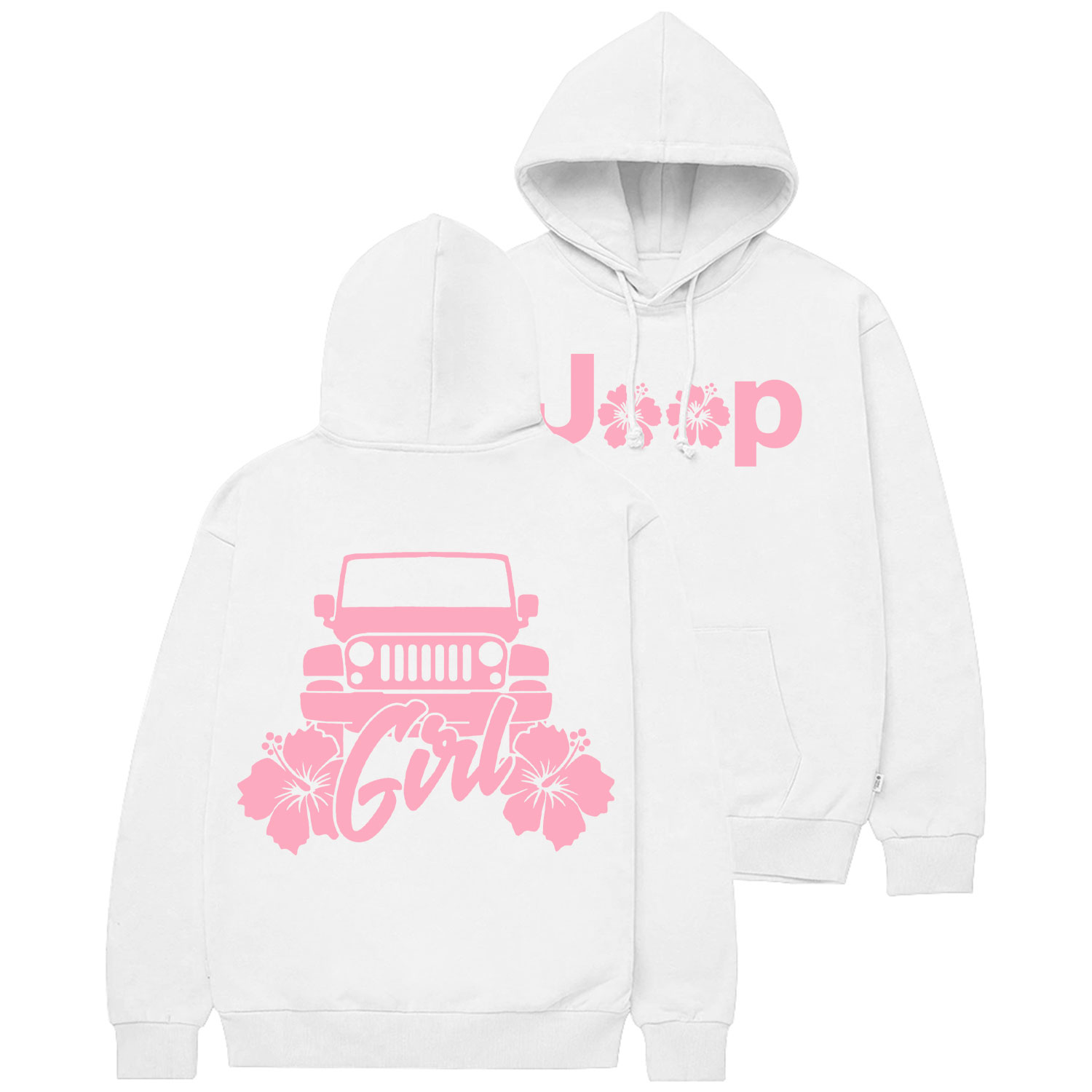 Hibiscus Flower Jp Girl Cotton Hoodie