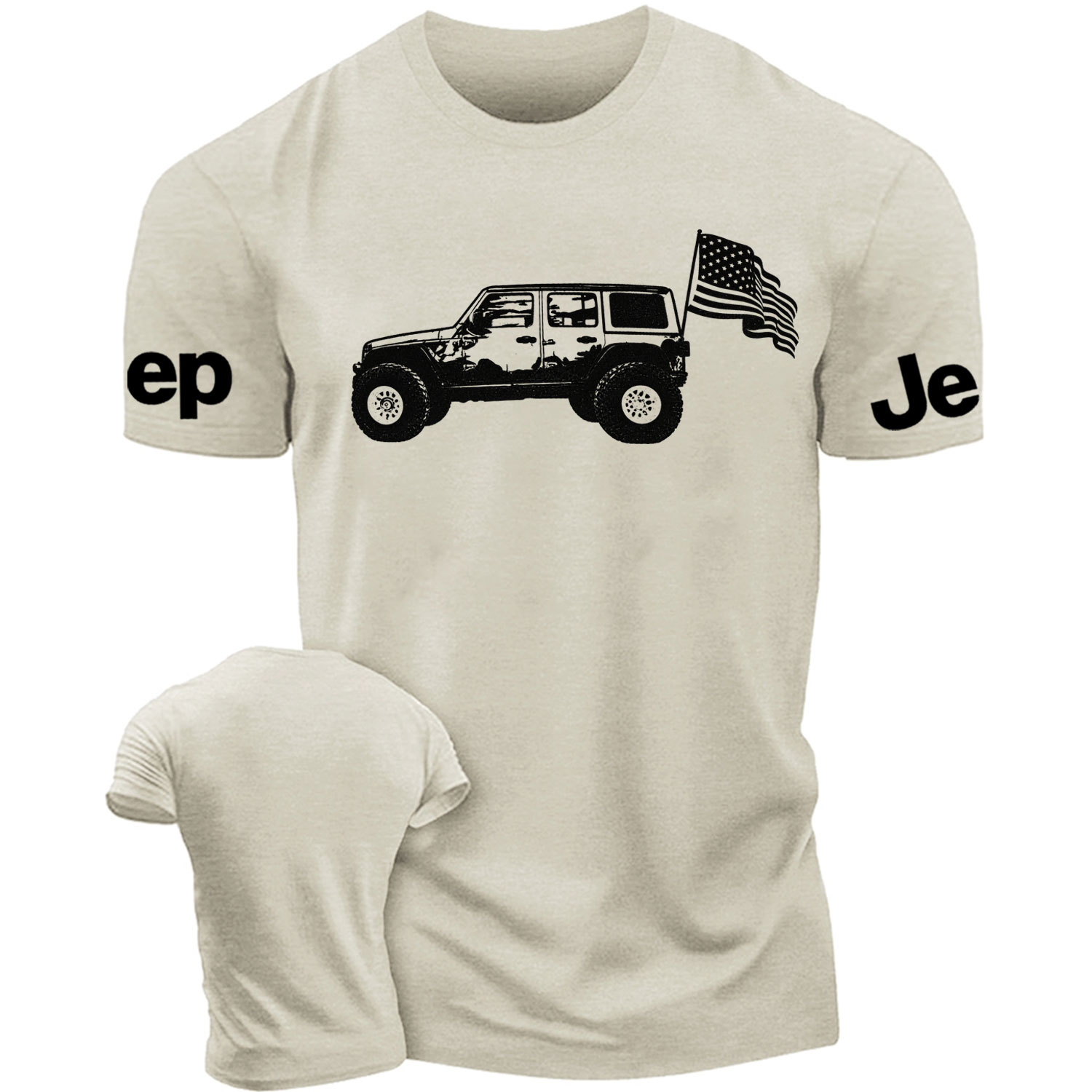 USA Flag Jeep Wrangler Cotton T-shirt