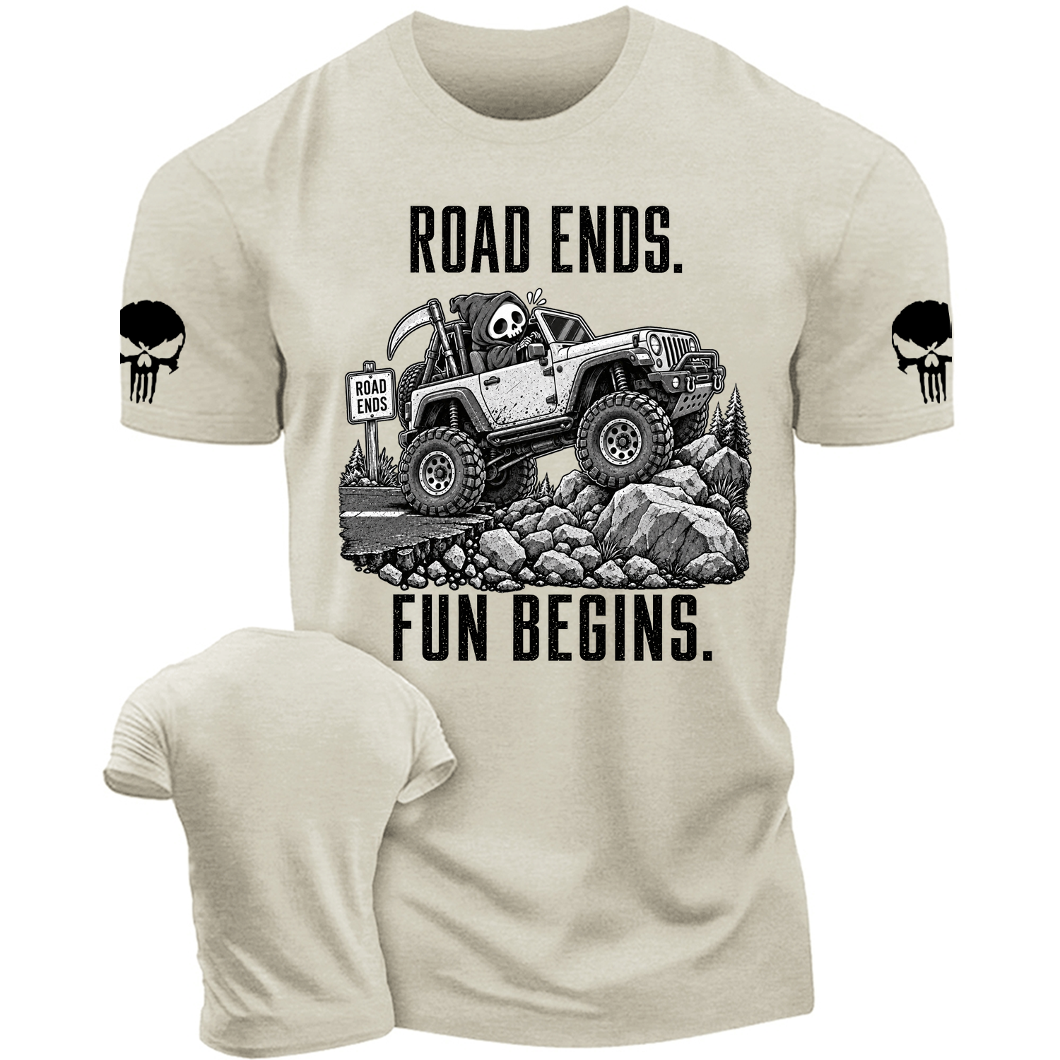 Road Ends, Fun Begins Reaper Trail Cotton T-shirt