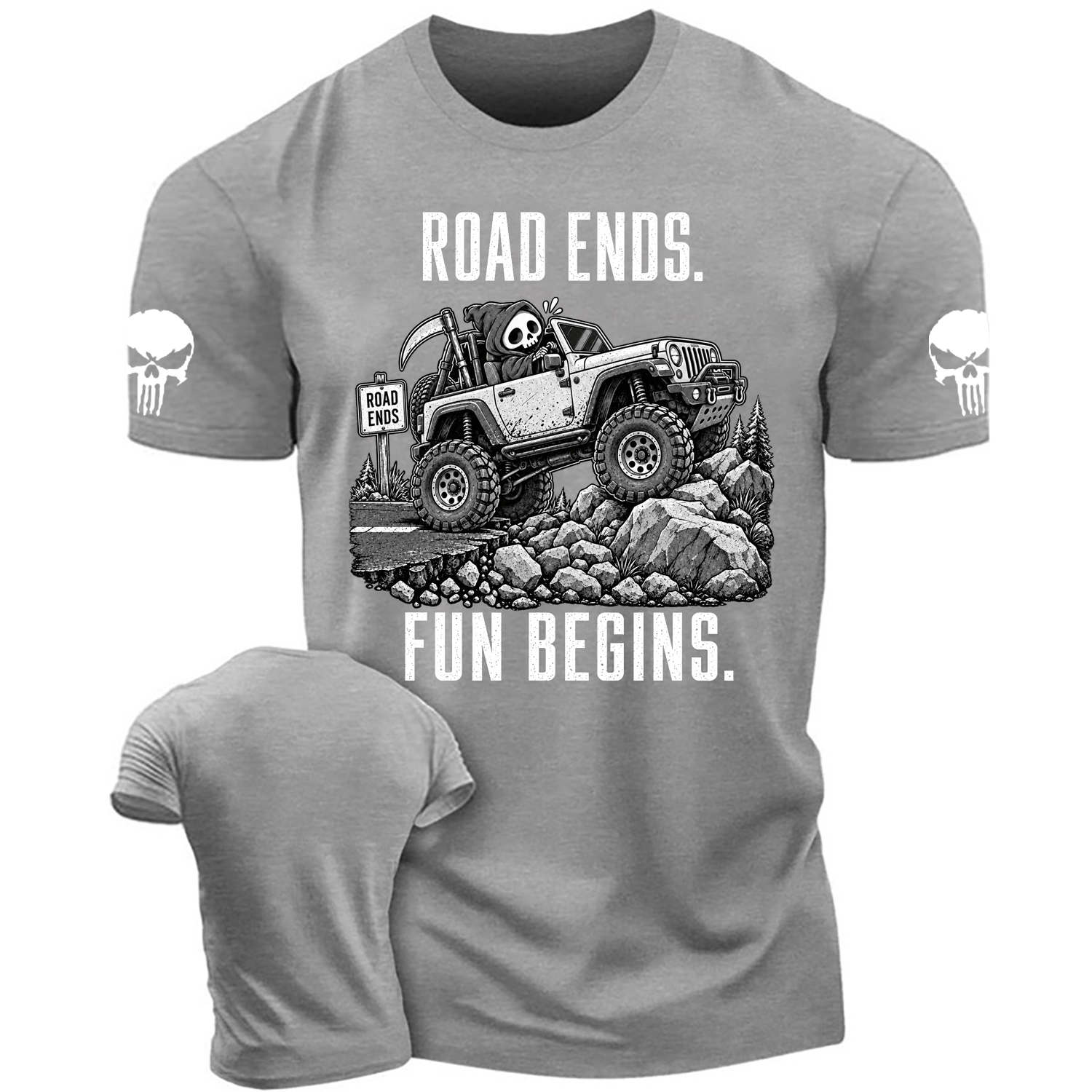 Road Ends, Fun Begins Reaper Trail Cotton T-shirt