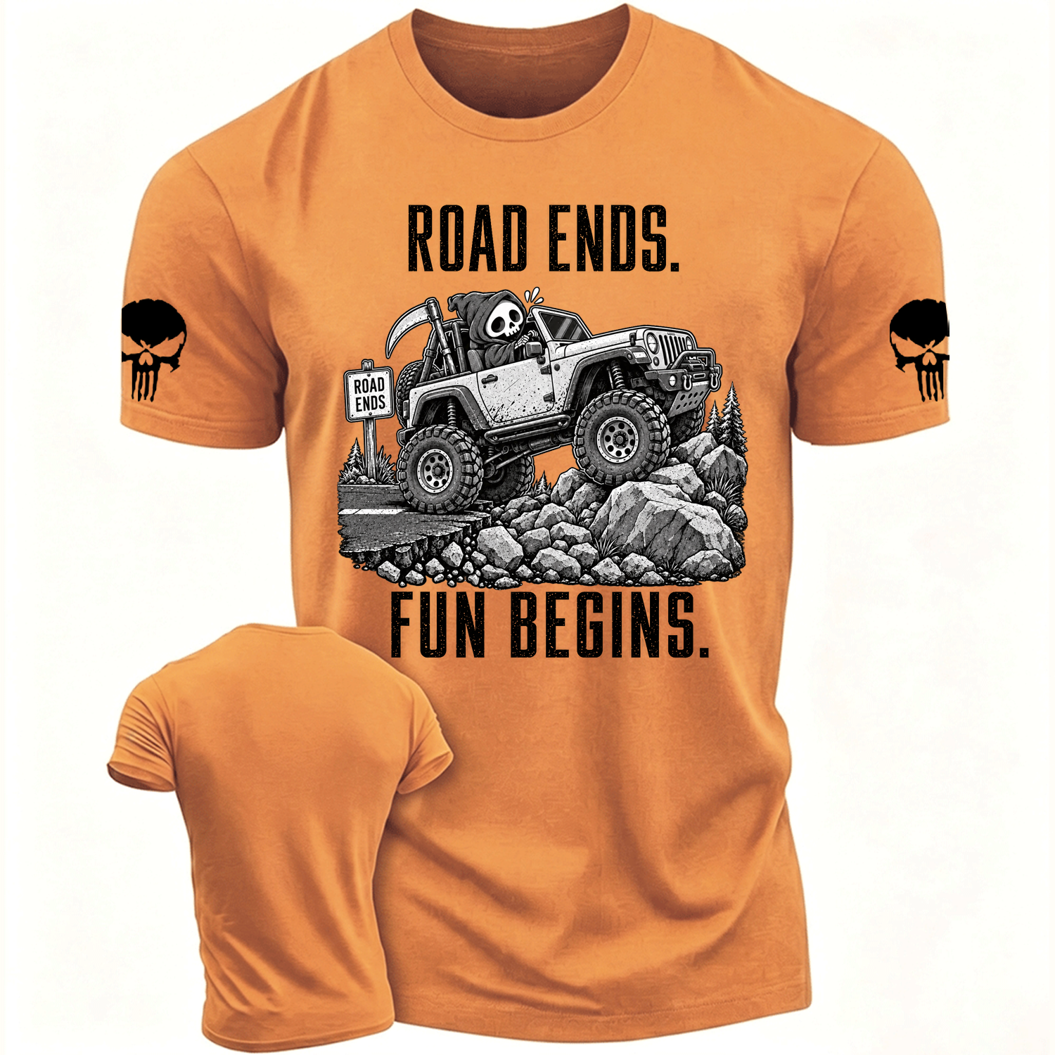 Road Ends, Fun Begins Reaper Trail Cotton T-shirt