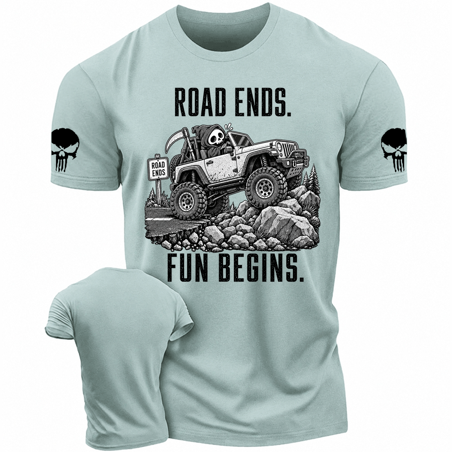 Road Ends, Fun Begins Reaper Trail Cotton T-shirt