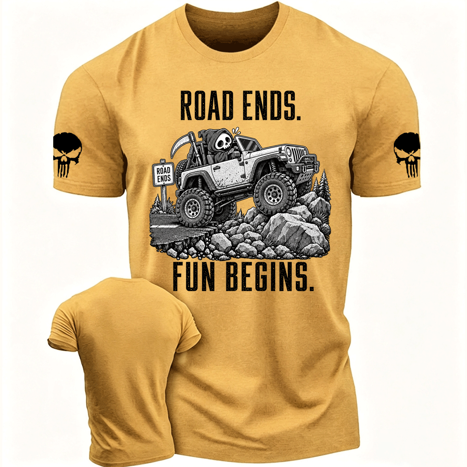 Road Ends, Fun Begins Reaper Trail Cotton T-shirt