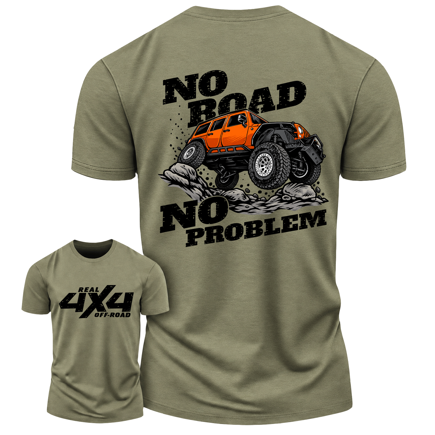 No Road No Problem Real 4X4 Offroad Cotton T-shirt