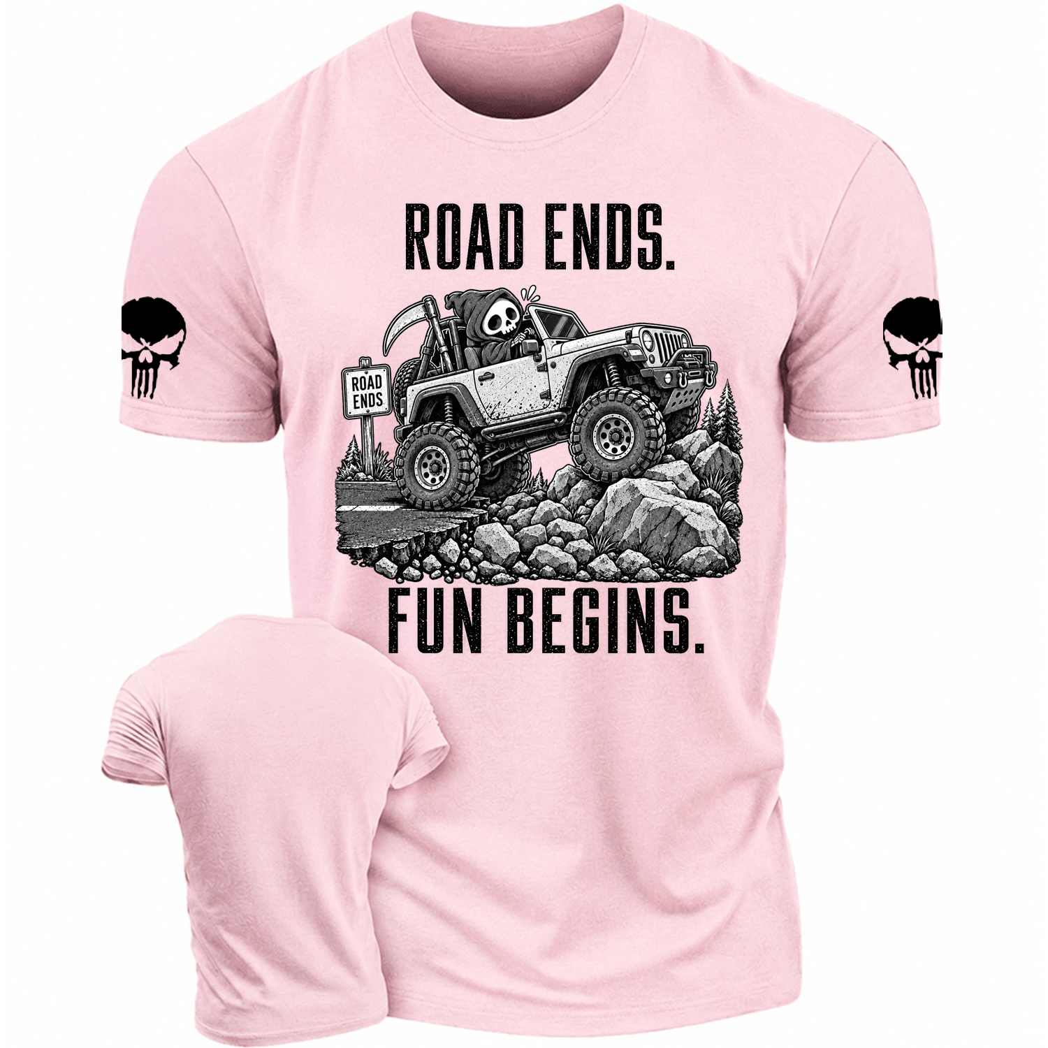 Road Ends, Fun Begins Reaper Trail Cotton T-shirt