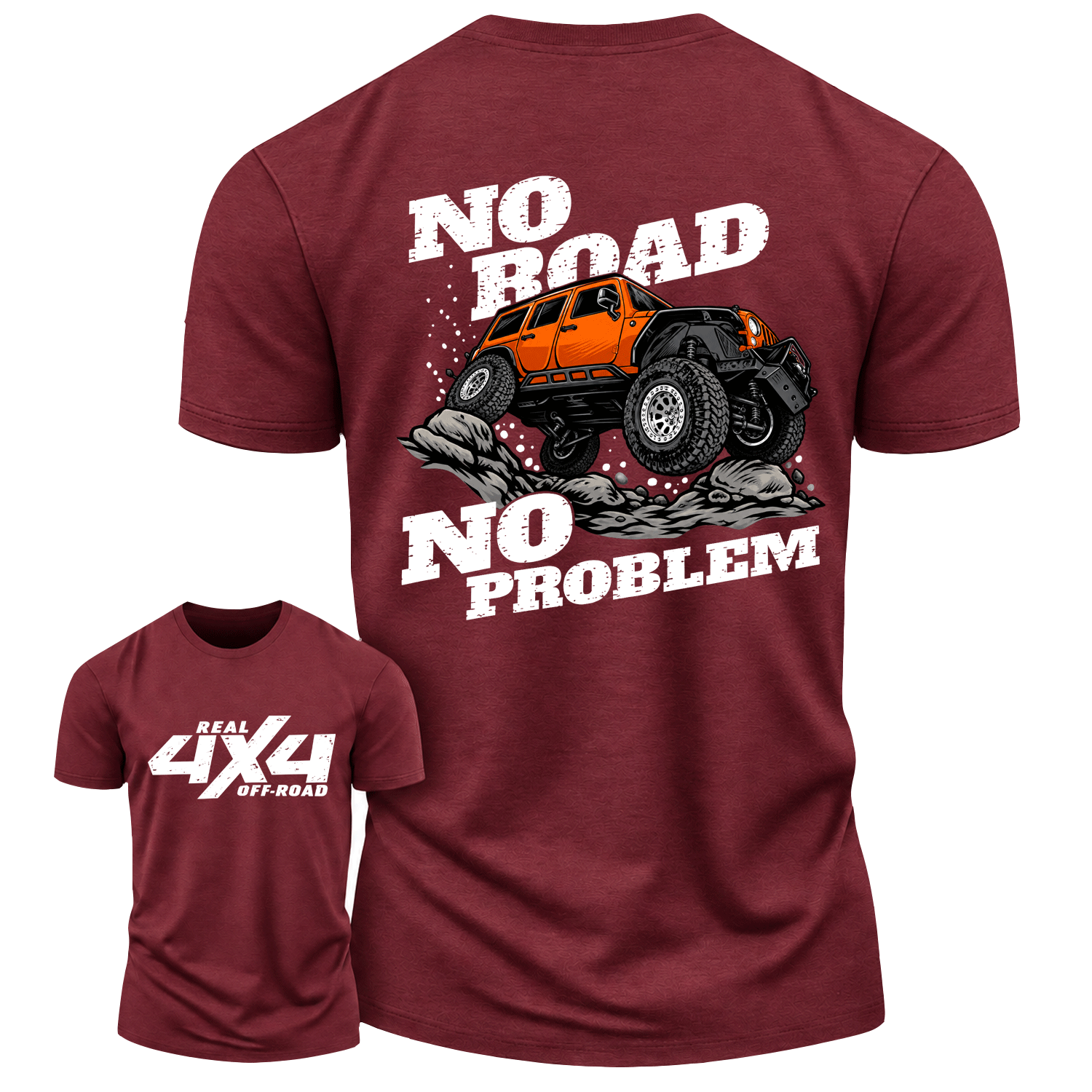 No Road No Problem Real 4X4 Offroad Cotton T-shirt