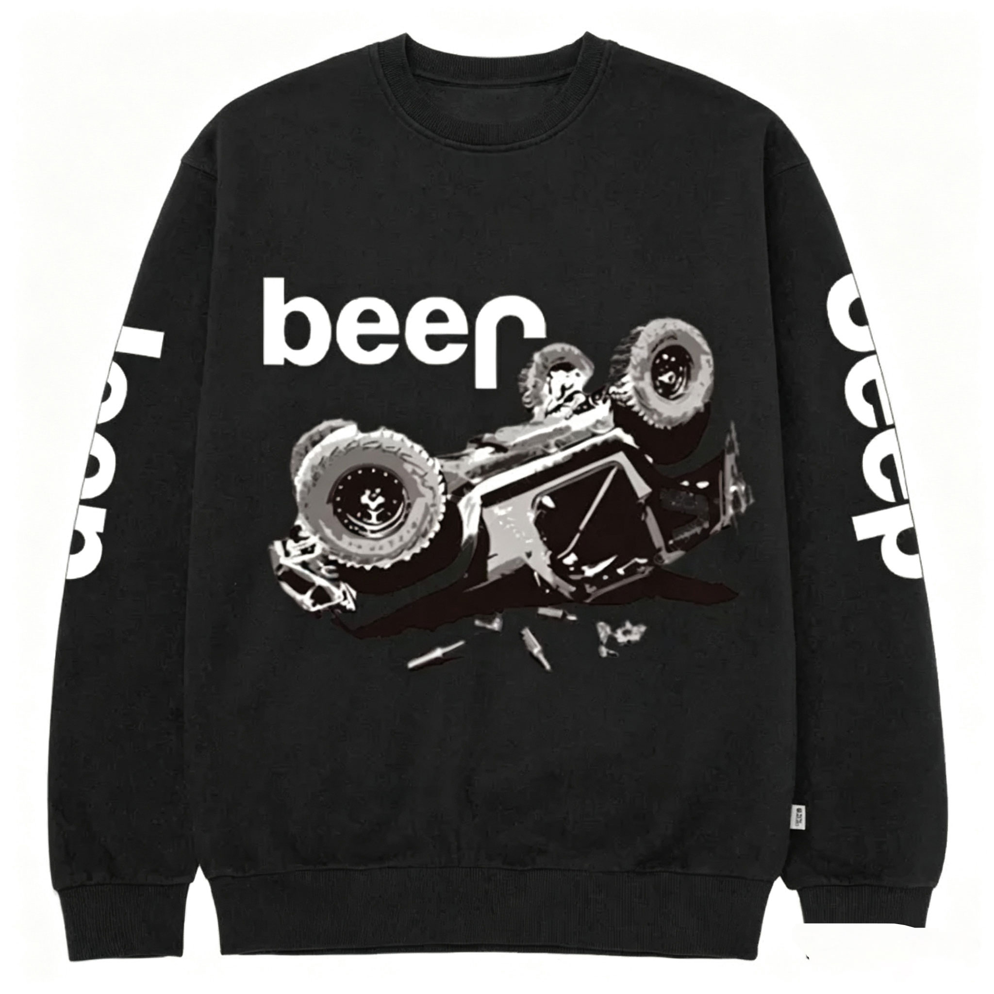 Funny Beer Overturn Jp Offroad Crew Neck Sweatshirt