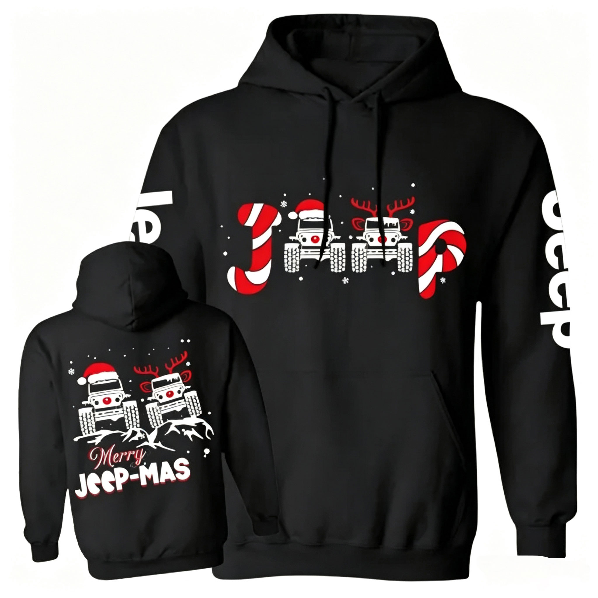 Santa Deer Candy Jp Merry Christmas Unisex Casual Hoodie