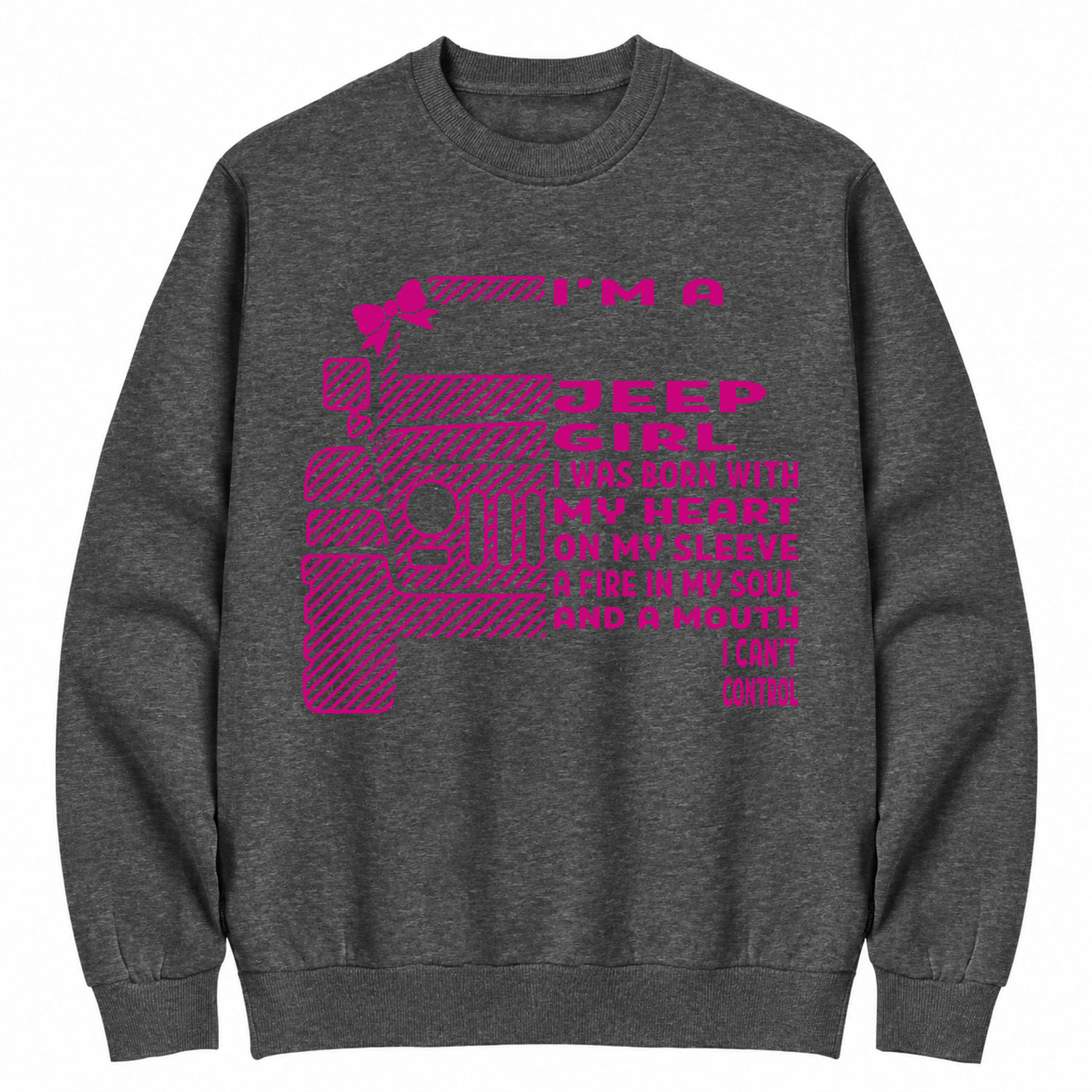 I'm A Jp Girl Bow Cotton Sweatshirt