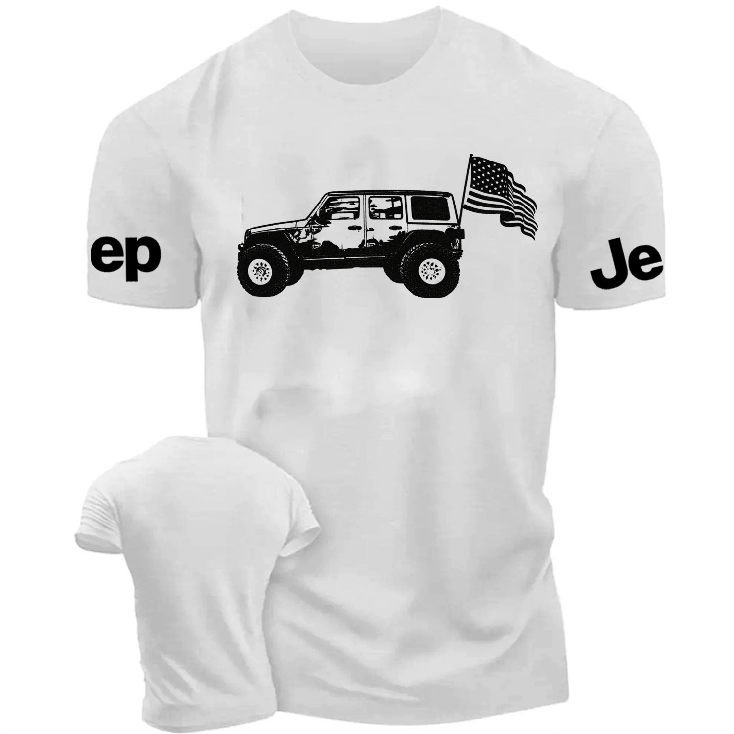 USA Flag Jeep Wrangler Cotton T-shirt