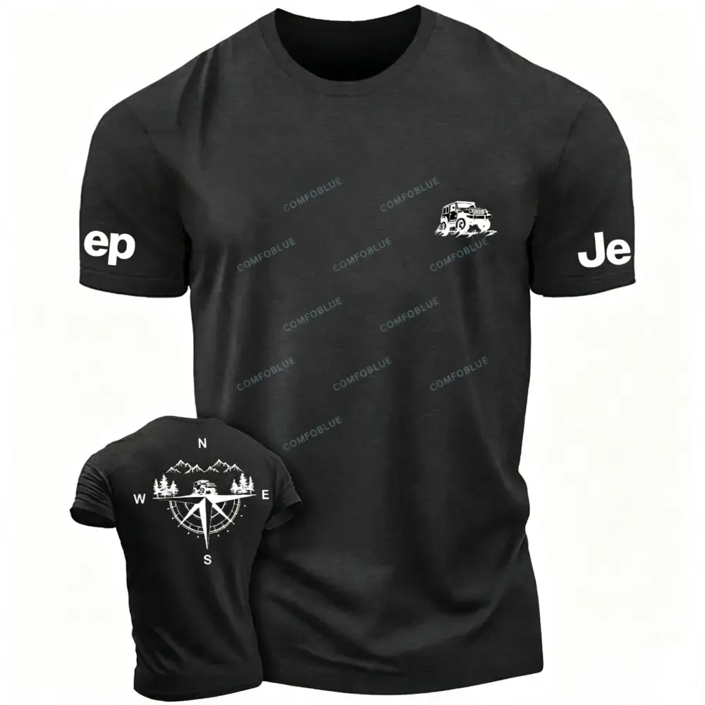 Compass Mountains And Trees Unisex Jp T-shirt