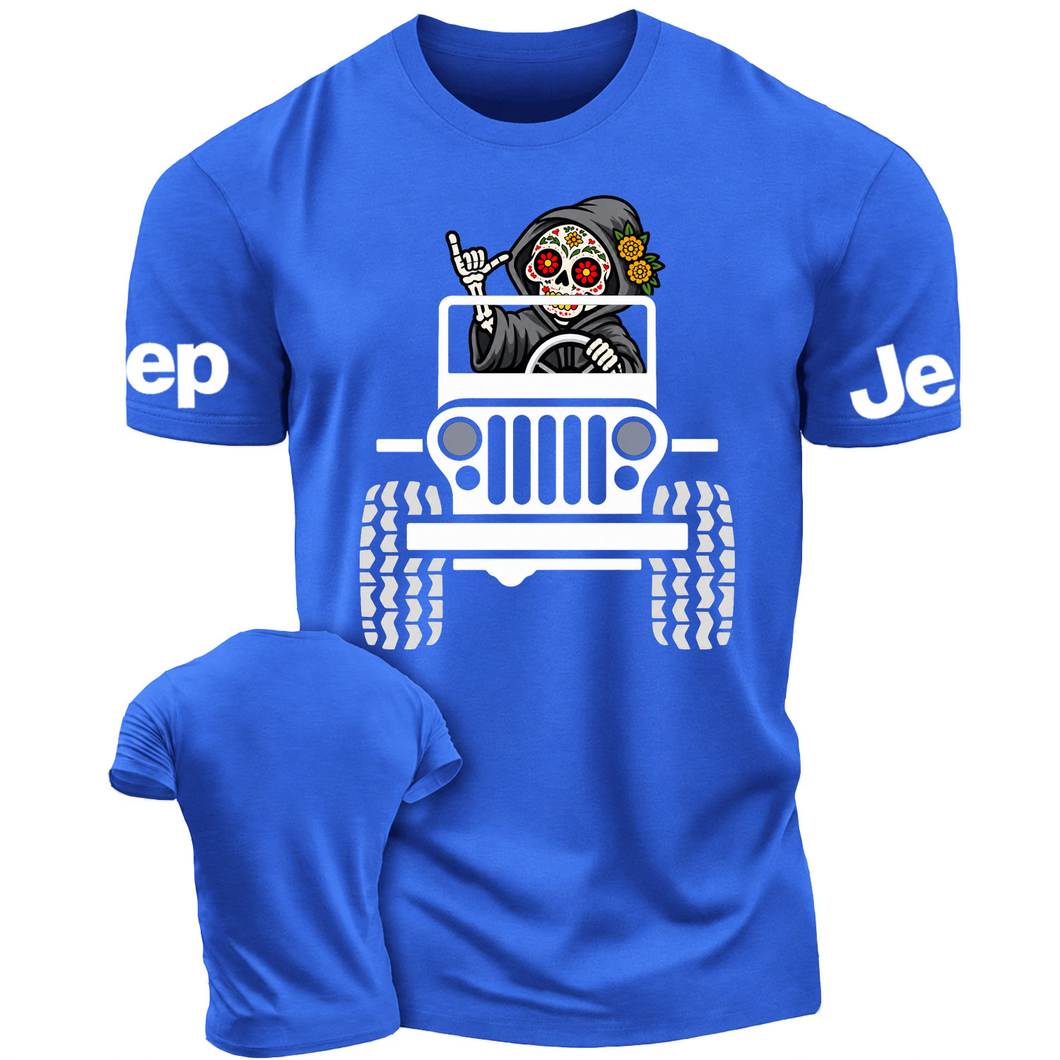 Sugar Skull Grim Reaper Driving Jp Cotton T-shirt