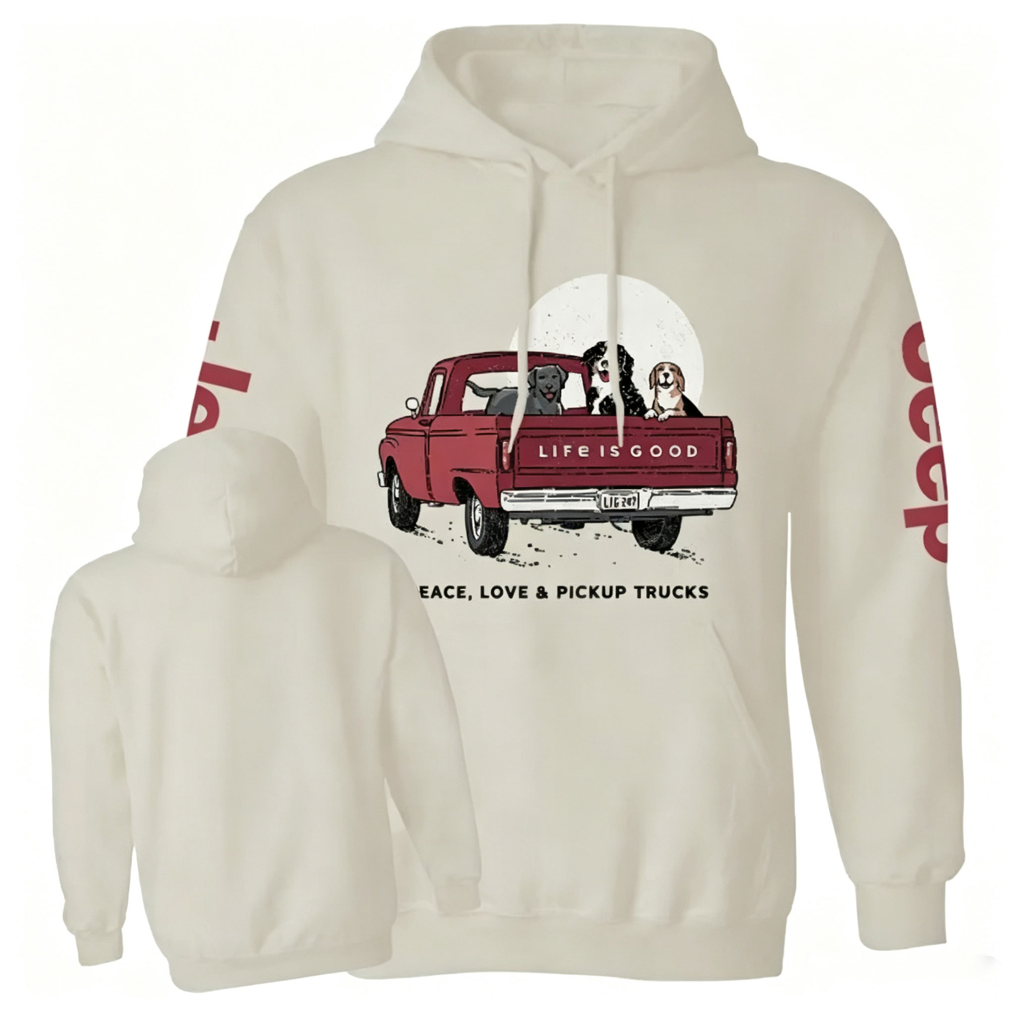 Peace Love Pickup Trucks Jp Unisex Casual Hoodie
