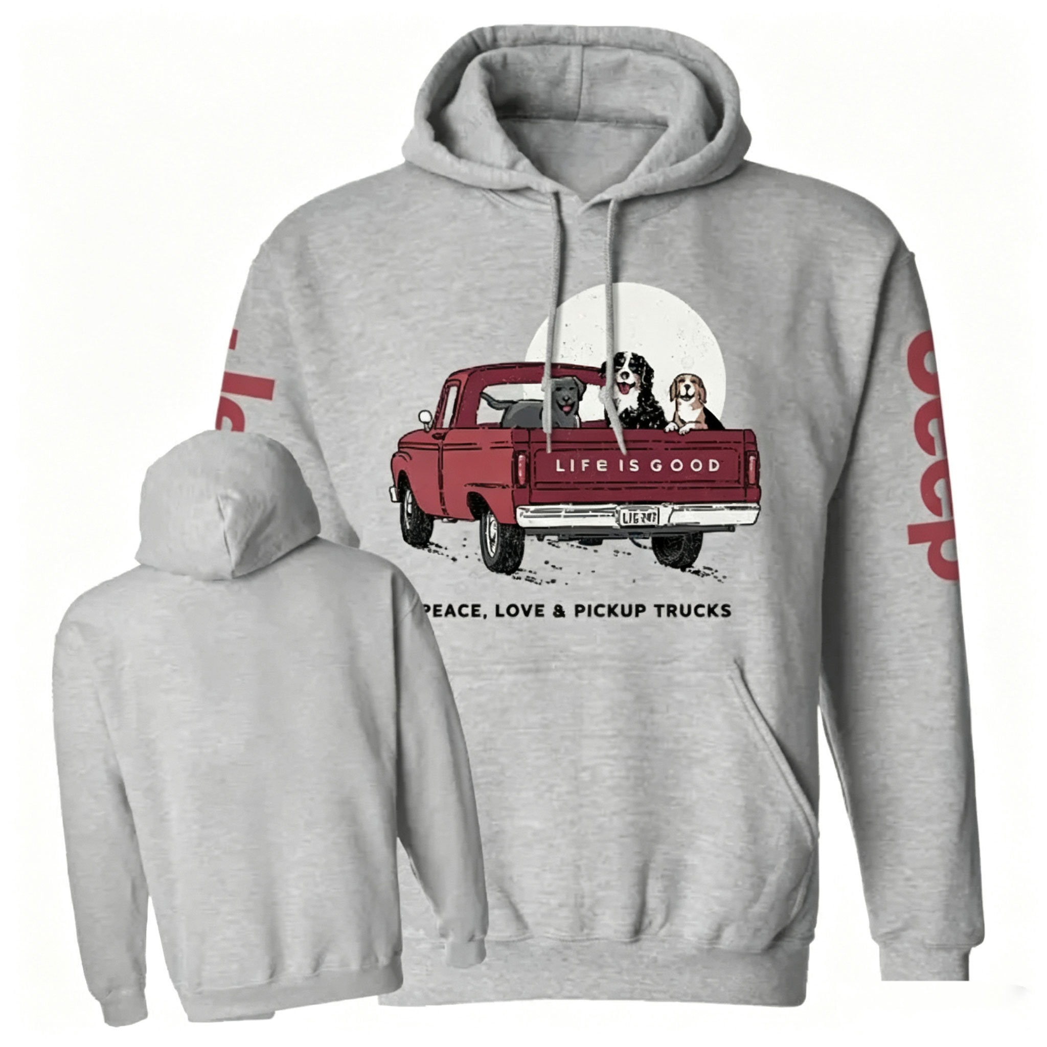 Peace Love Pickup Trucks Jp Unisex Casual Hoodie