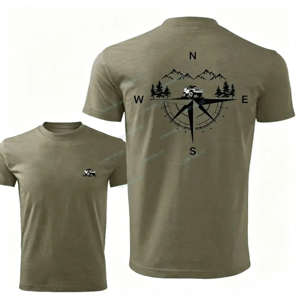 Compass Mountains And Trees Unisex Jp T-shirt