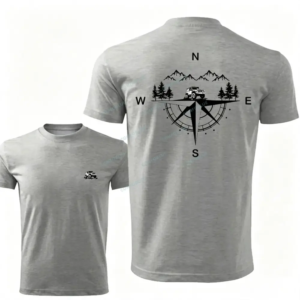Compass Mountains And Trees Unisex Jp T-shirt