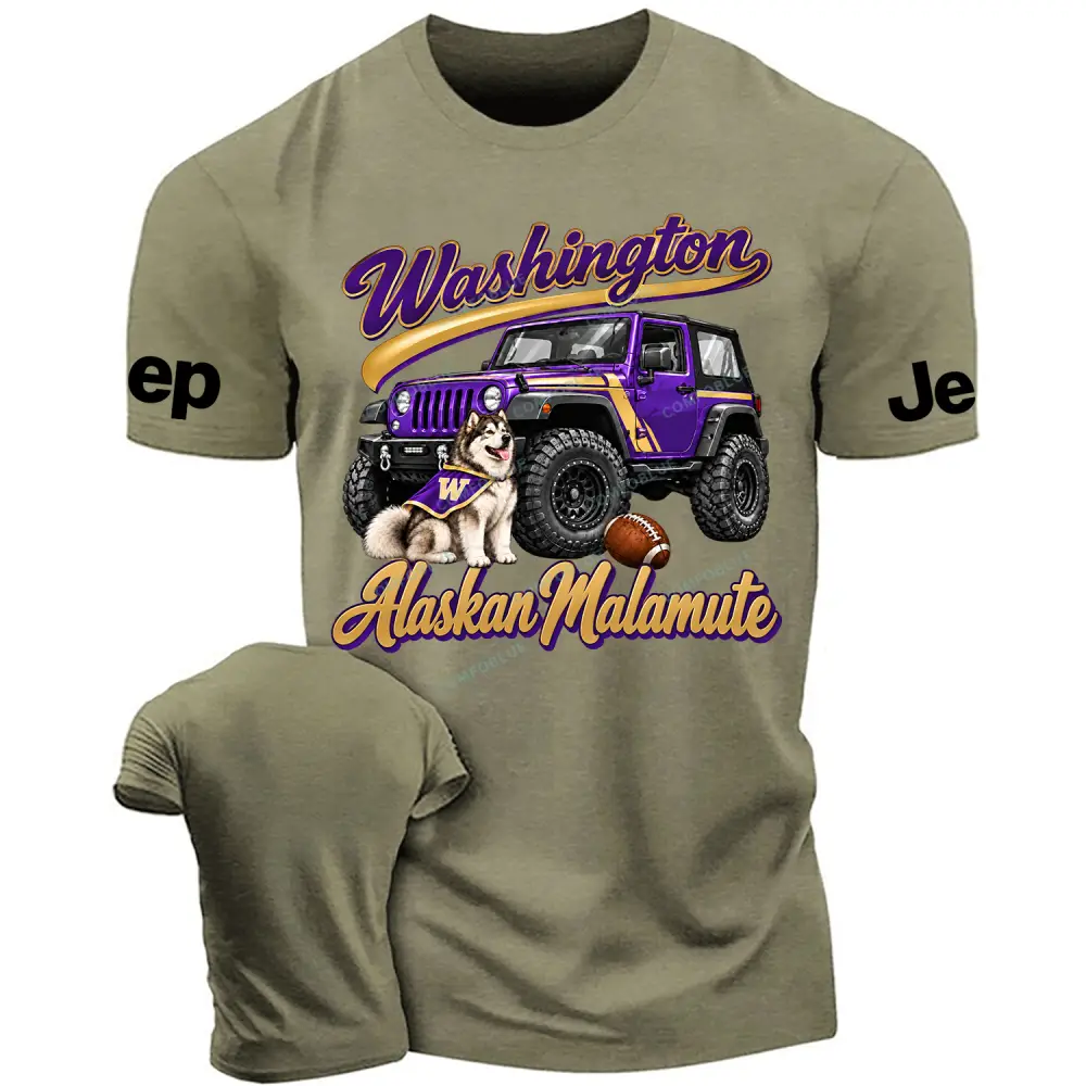 Washington Alaskan Malamute Off-Road Pup Cotton T-shirt