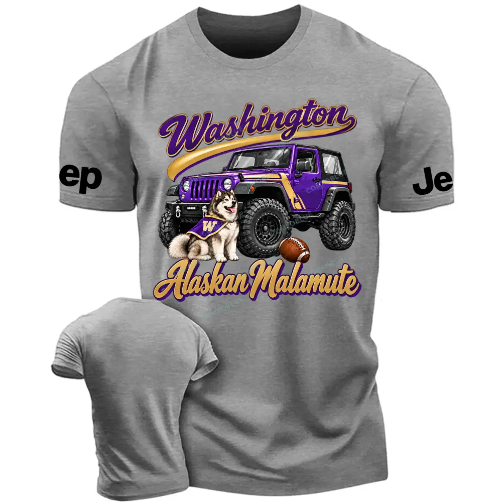 Washington Alaskan Malamute Off-Road Pup Cotton T-shirt