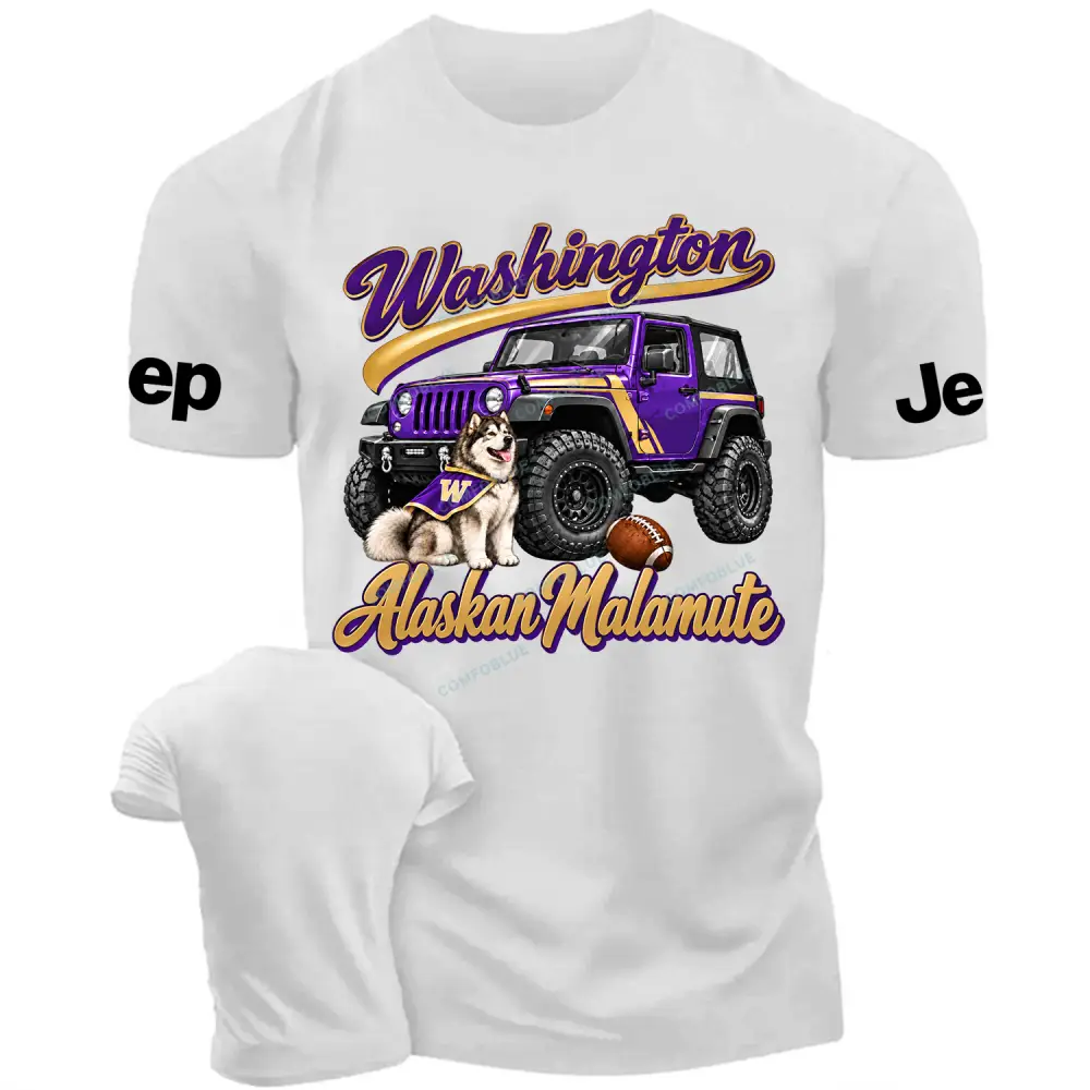Washington Alaskan Malamute Off-Road Pup Cotton T-shirt