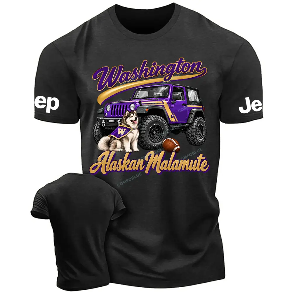 Washington Alaskan Malamute Off-Road Pup Cotton T-shirt