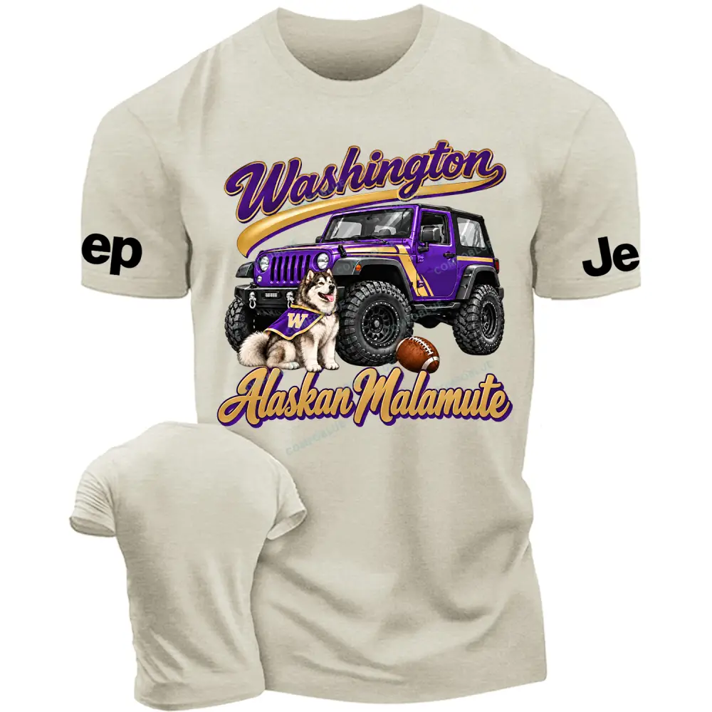 Washington Alaskan Malamute Off-Road Pup Cotton T-shirt