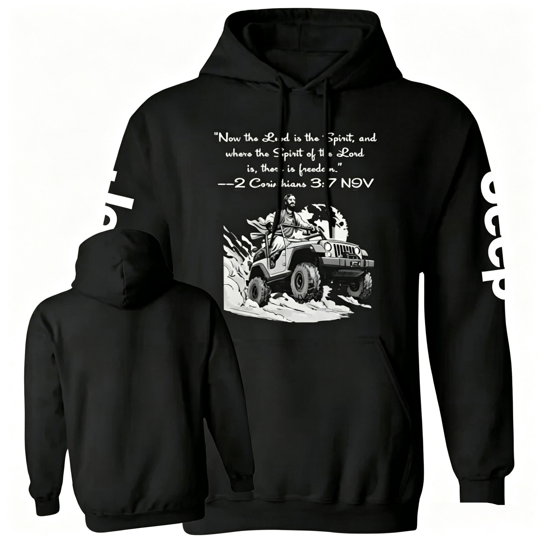 Religion Cross Jesus Bible Wheelmarks Psalm Unisex Casual Hoodie