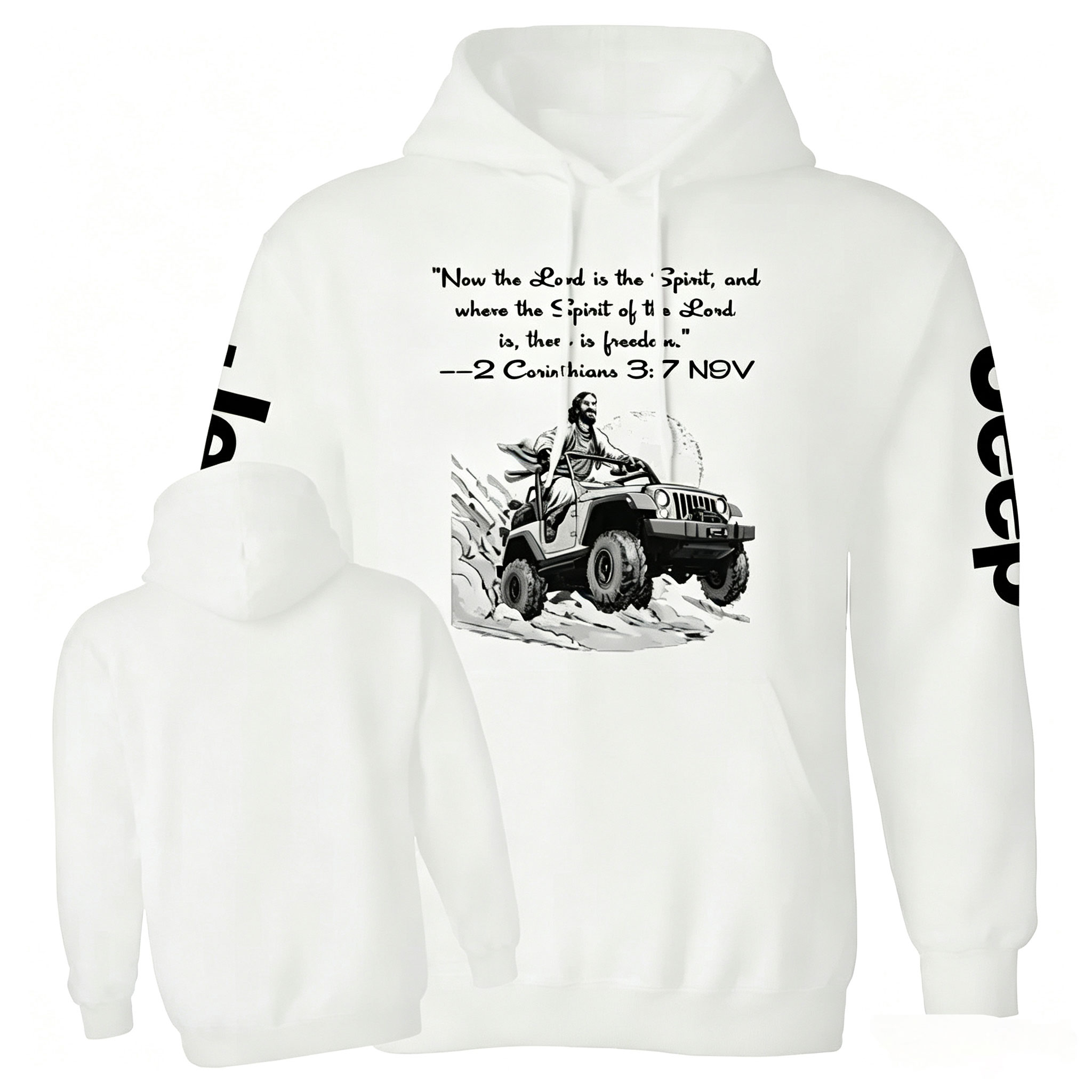 Religion Cross Jesus Bible Wheelmarks Psalm Unisex Casual Hoodie