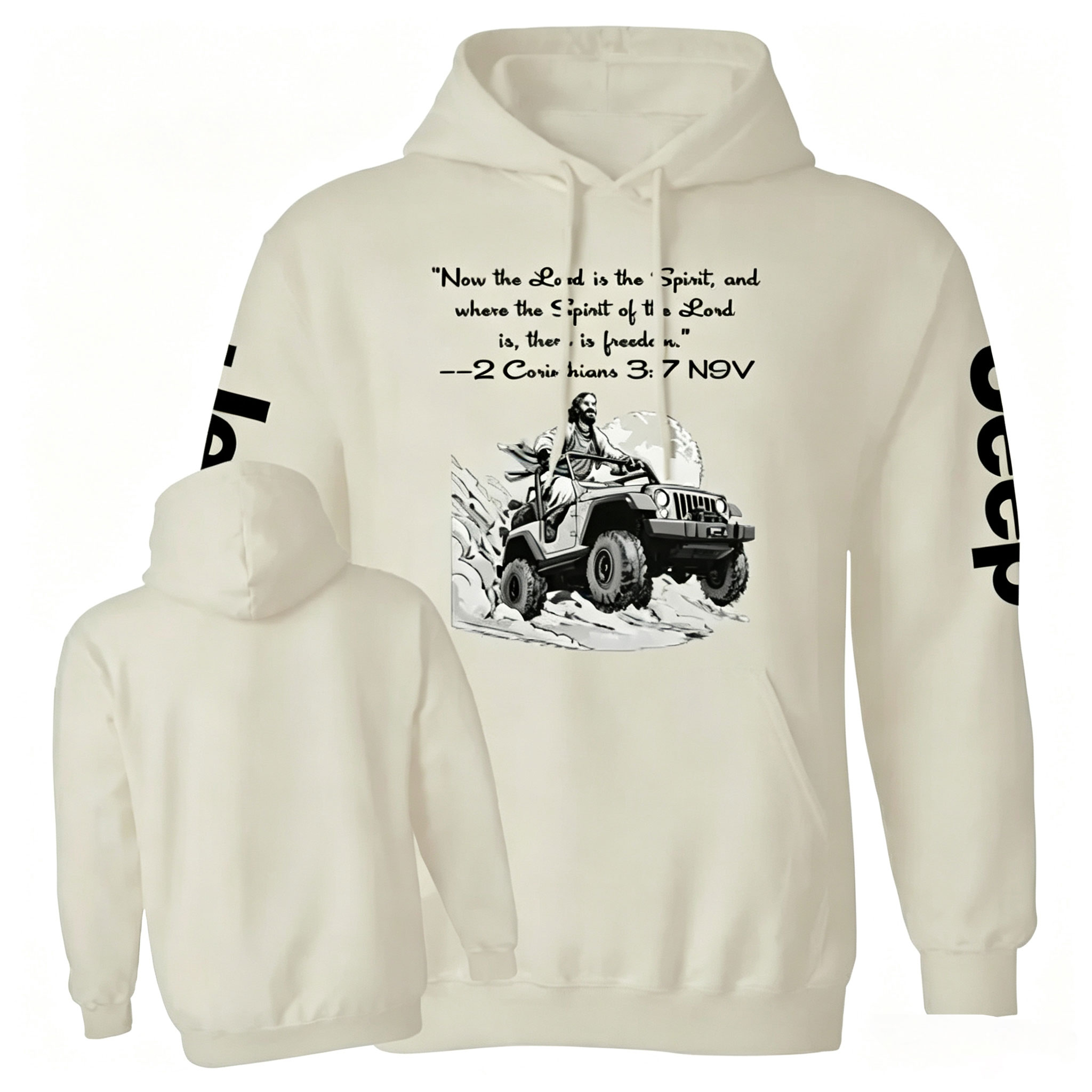 Religion Cross Jesus Bible Wheelmarks Psalm Unisex Casual Hoodie