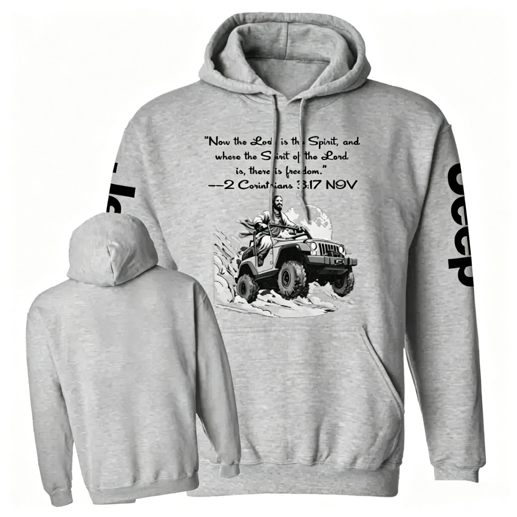 Religion Cross Jesus Bible Wheelmarks Psalm Unisex Casual Hoodie