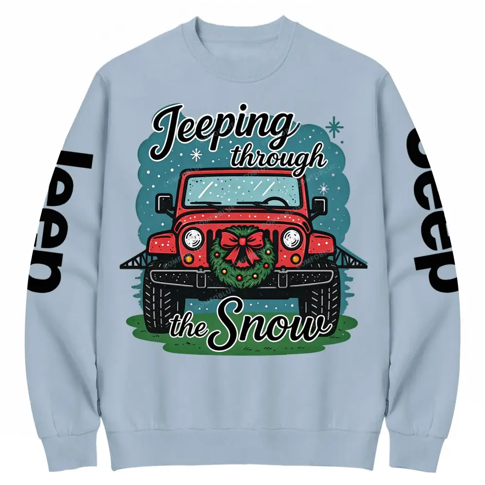 Jeeping Through  The Snow Cotton Sweatshirt