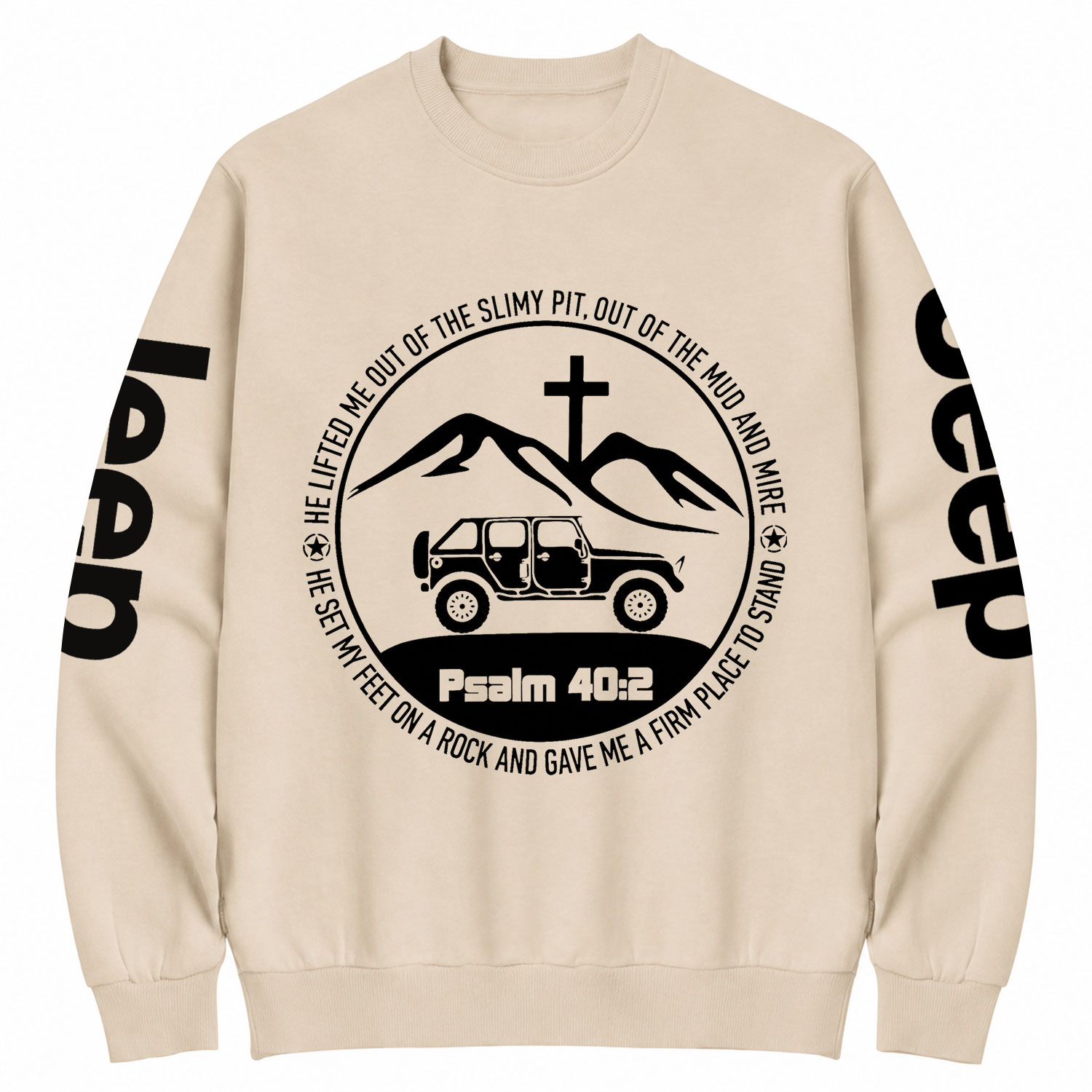 Jp Wrangler Bible Verse Psalm 40:2 Cotton Sweatshirt