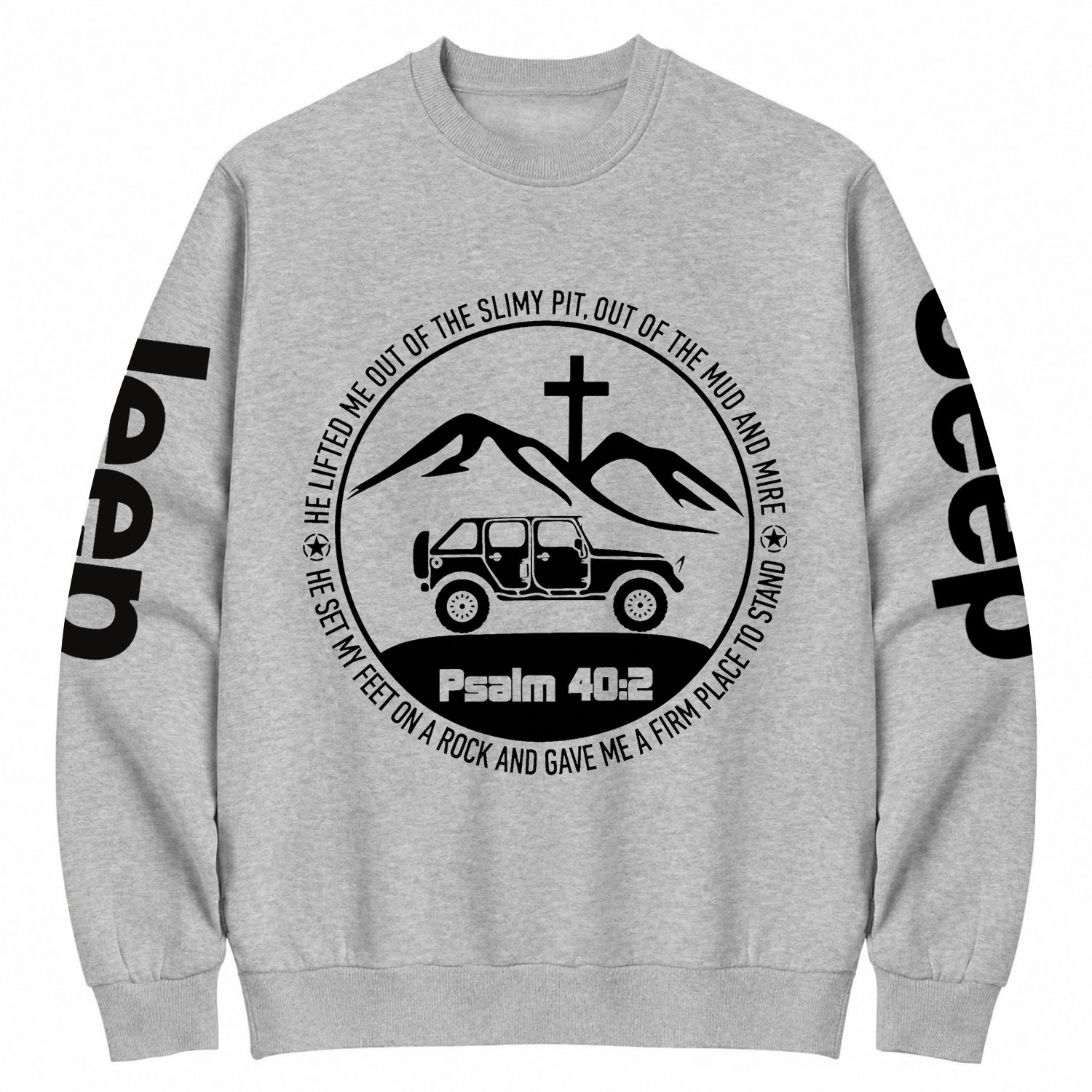 Jp Wrangler Bible Verse Psalm 40:2 Cotton Sweatshirt