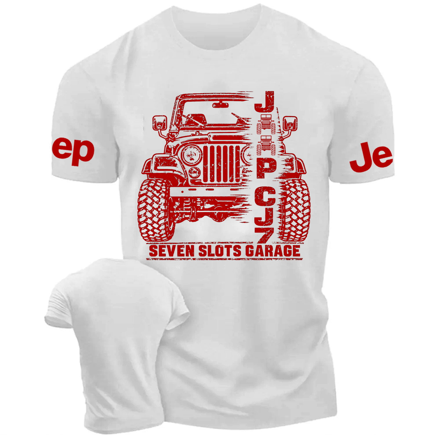  Jp CJ7 Seven Slots Garage Cotton T-shirt