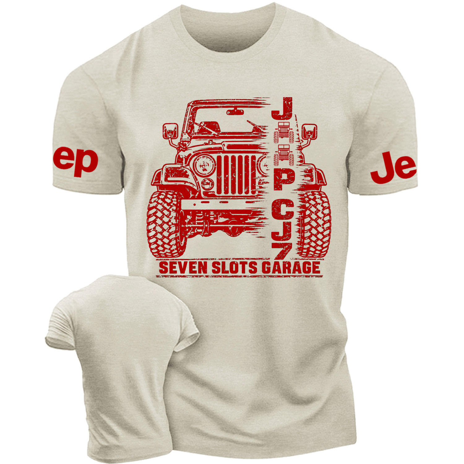  Jp CJ7 Seven Slots Garage Cotton T-shirt