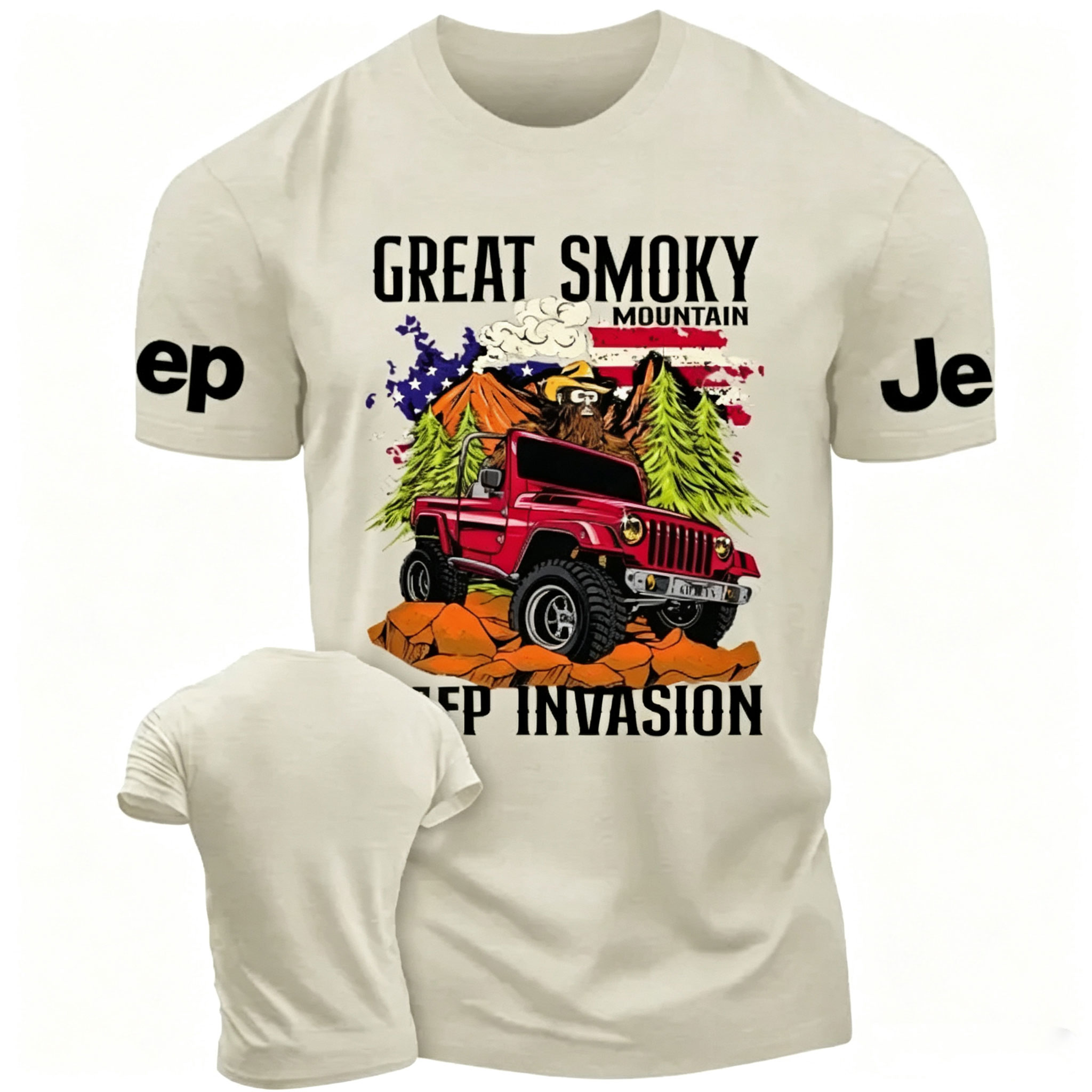 Great Smoky Mountain Invasion American Flag Jp Unisex T-shirt 