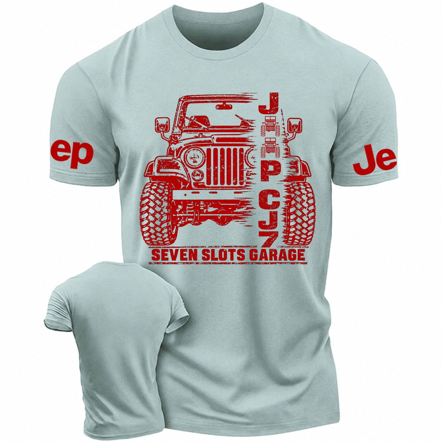  Jp CJ7 Seven Slots Garage Cotton T-shirt