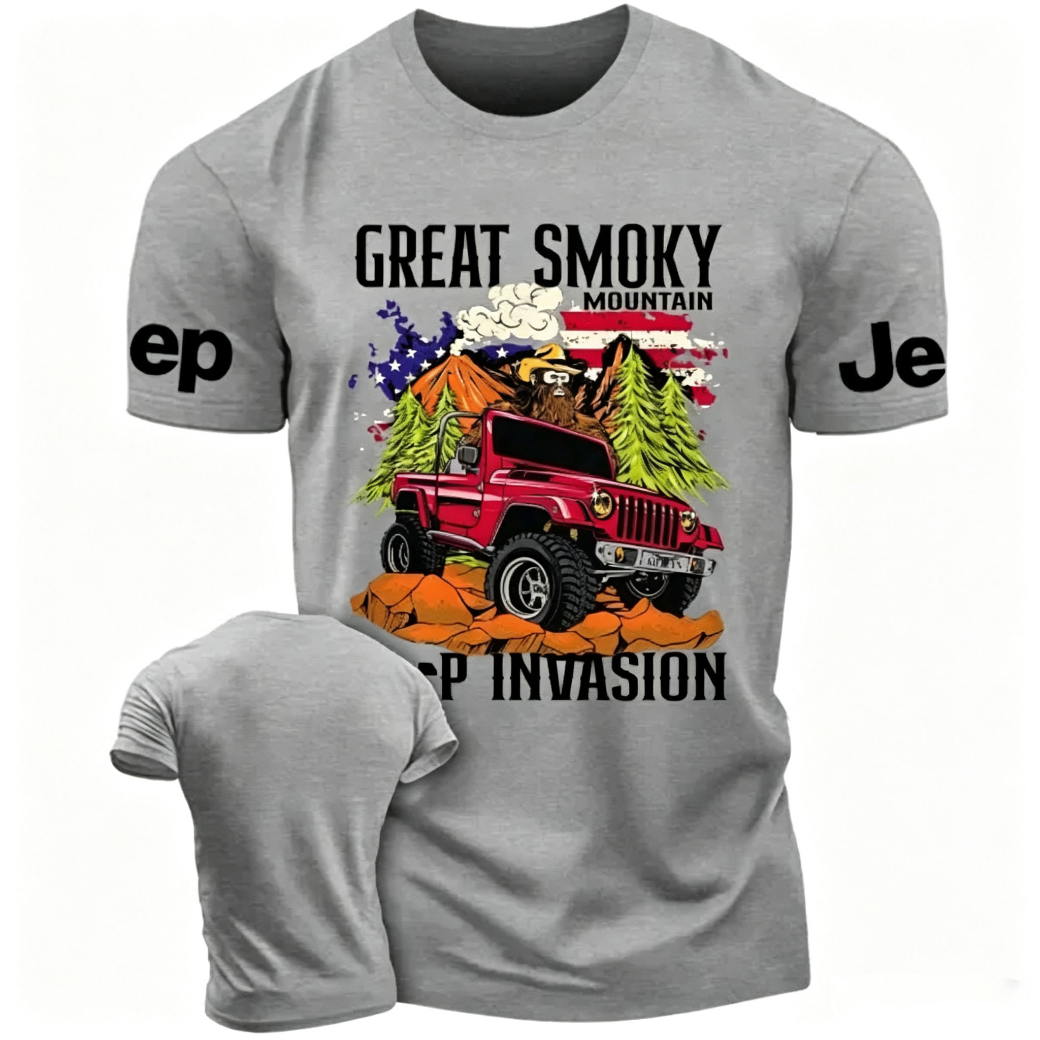Great Smoky Mountain Invasion American Flag Jp Unisex T-shirt 