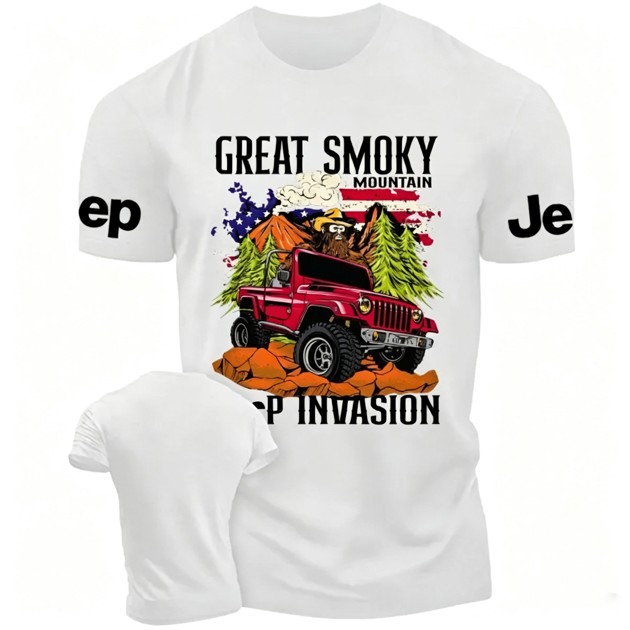 Great Smoky Mountain Invasion American Flag Jp Unisex T-shirt 
