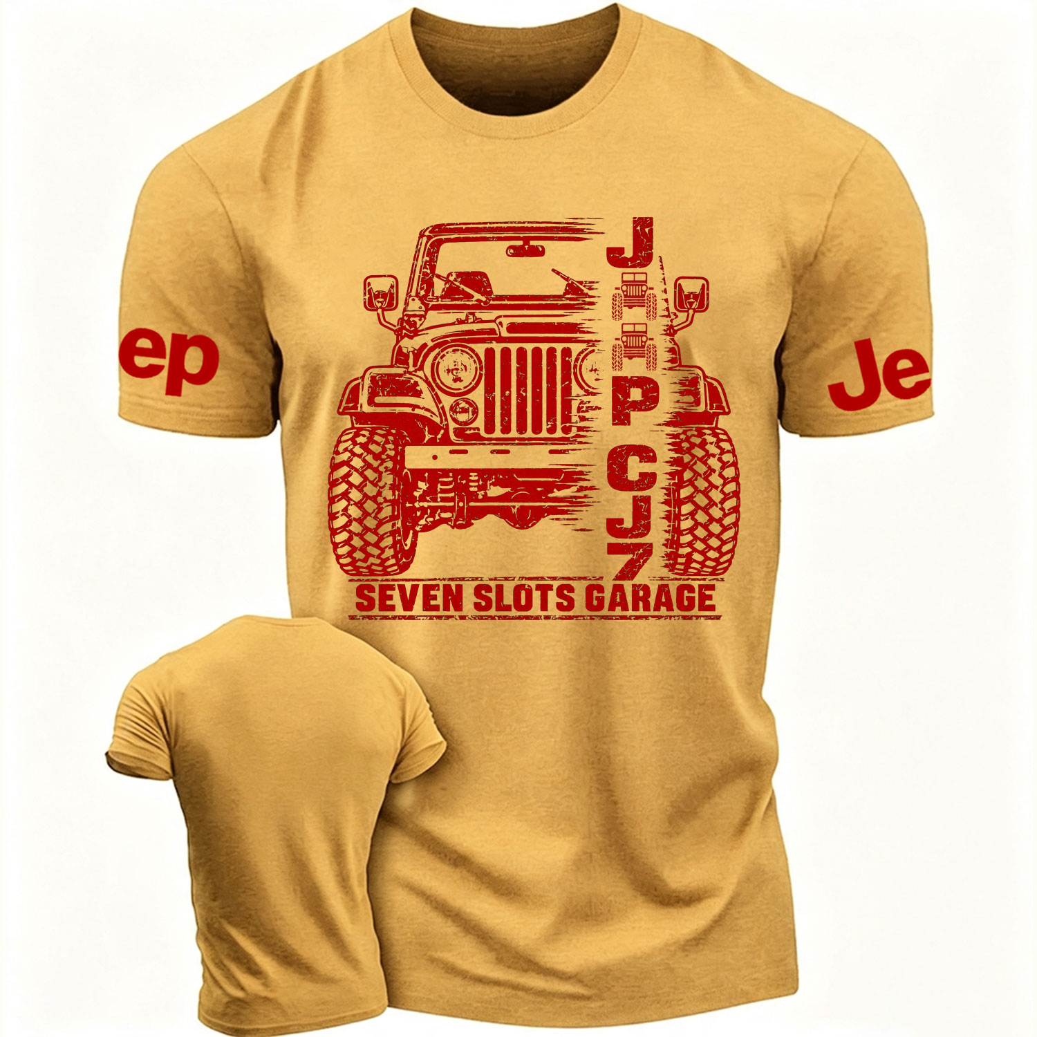  Jp CJ7 Seven Slots Garage Cotton T-shirt