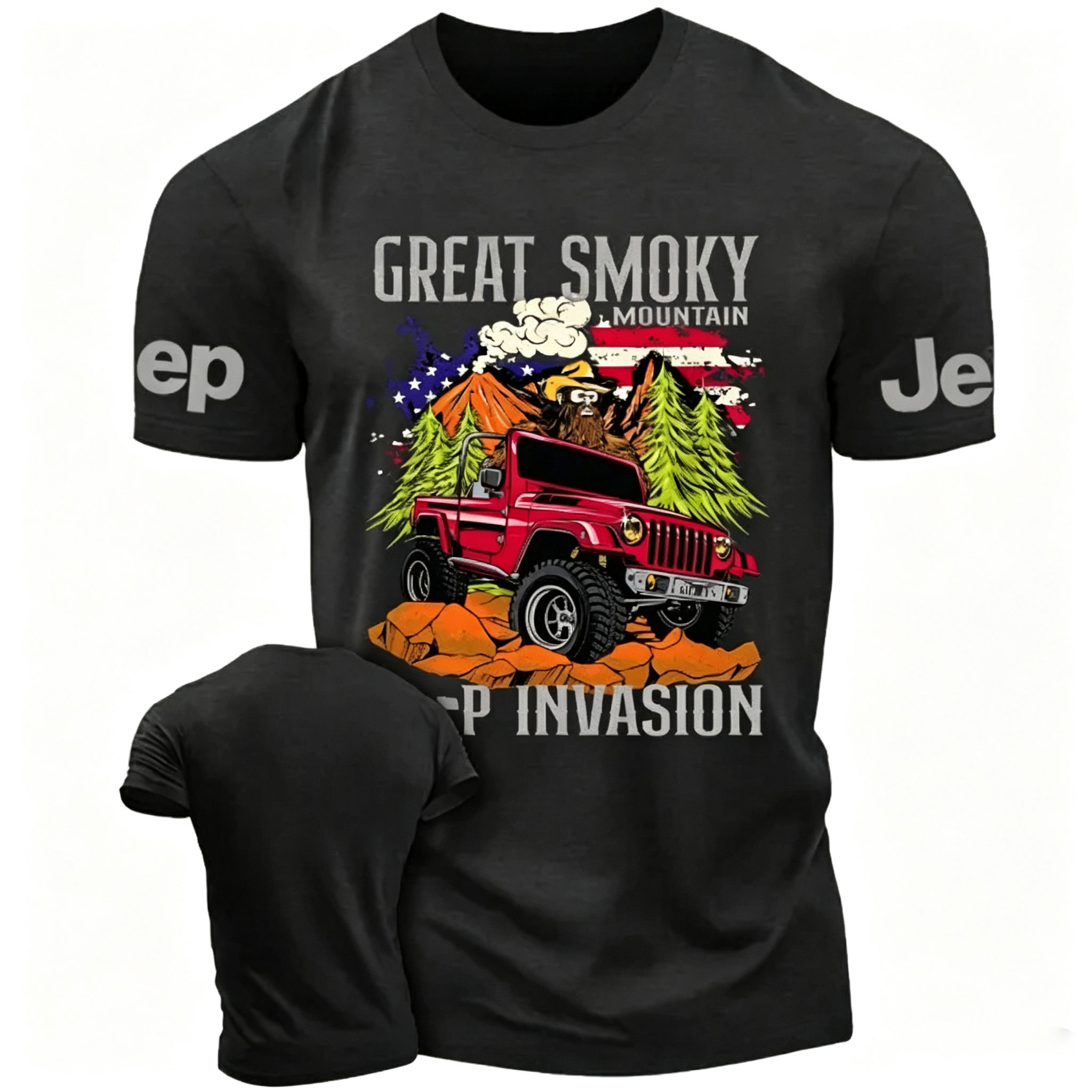 Great Smoky Mountain Invasion American Flag Jp Unisex T-shirt 