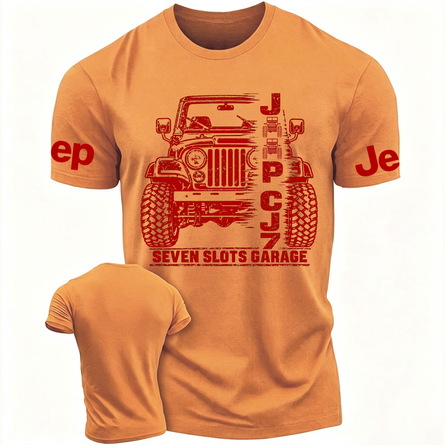  Jp CJ7 Seven Slots Garage Cotton T-shirt