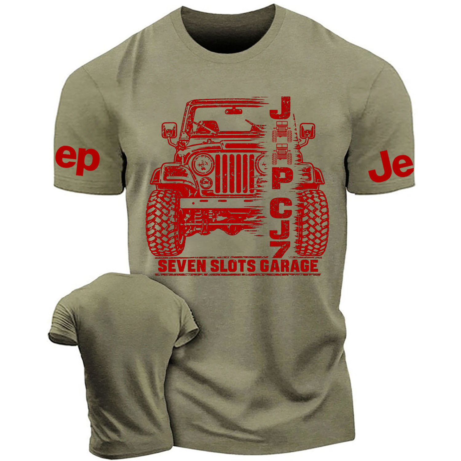  Jp CJ7 Seven Slots Garage Cotton T-shirt
