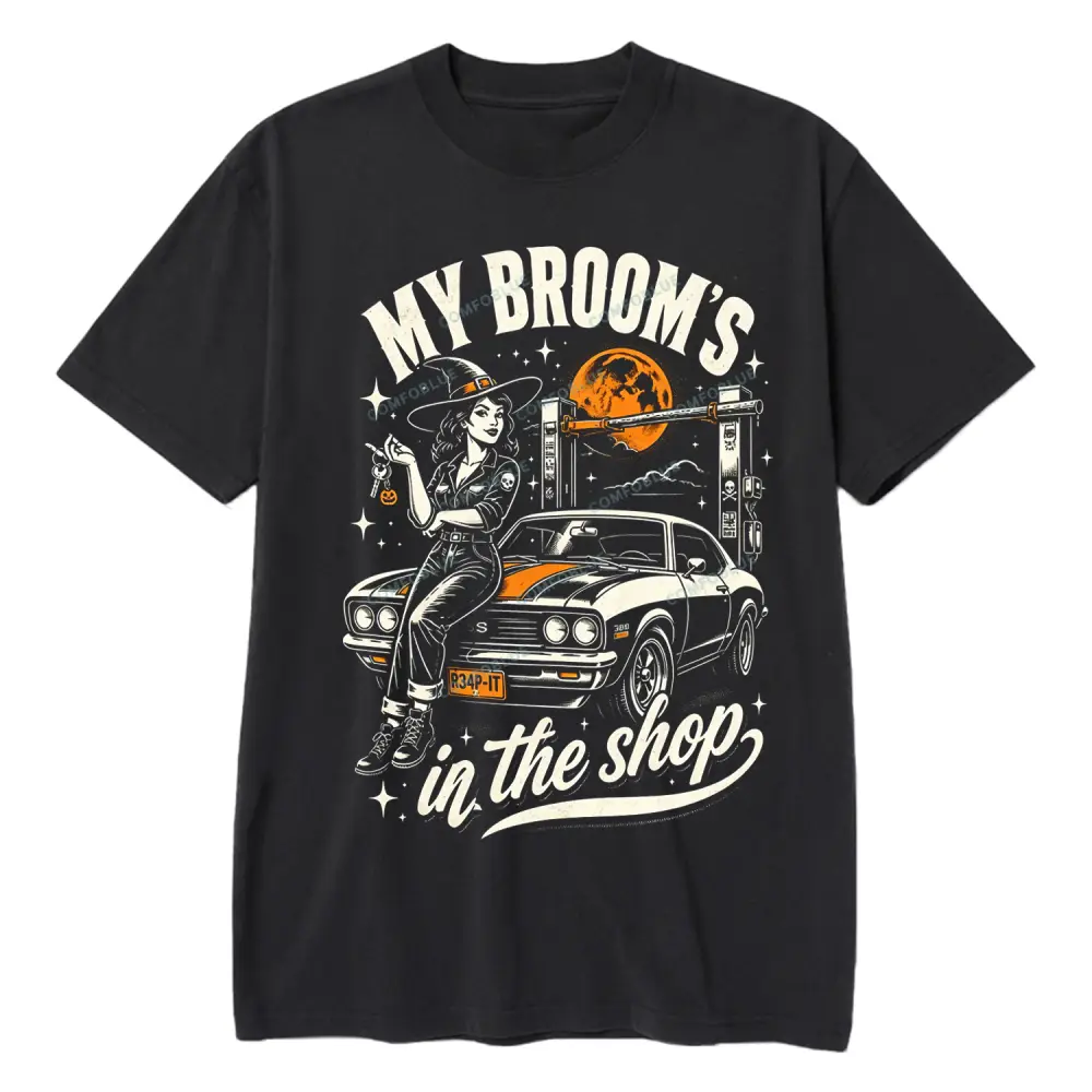 Comfoblue Broom in the Shop Halloween Unisex T-shirt