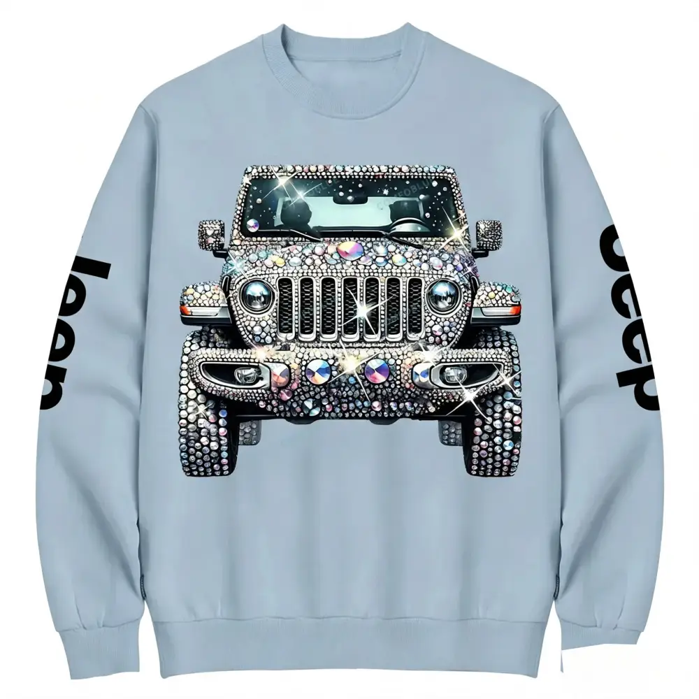 Bling Sparkle Rhinestone Car Glam Girl Sweatshirt
