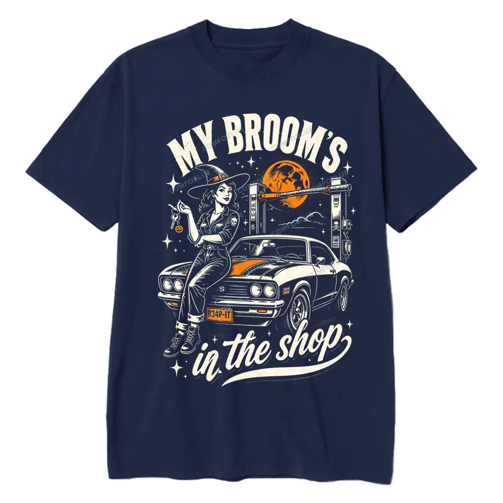 Comfoblue Broom in the Shop Halloween Unisex T-shirt