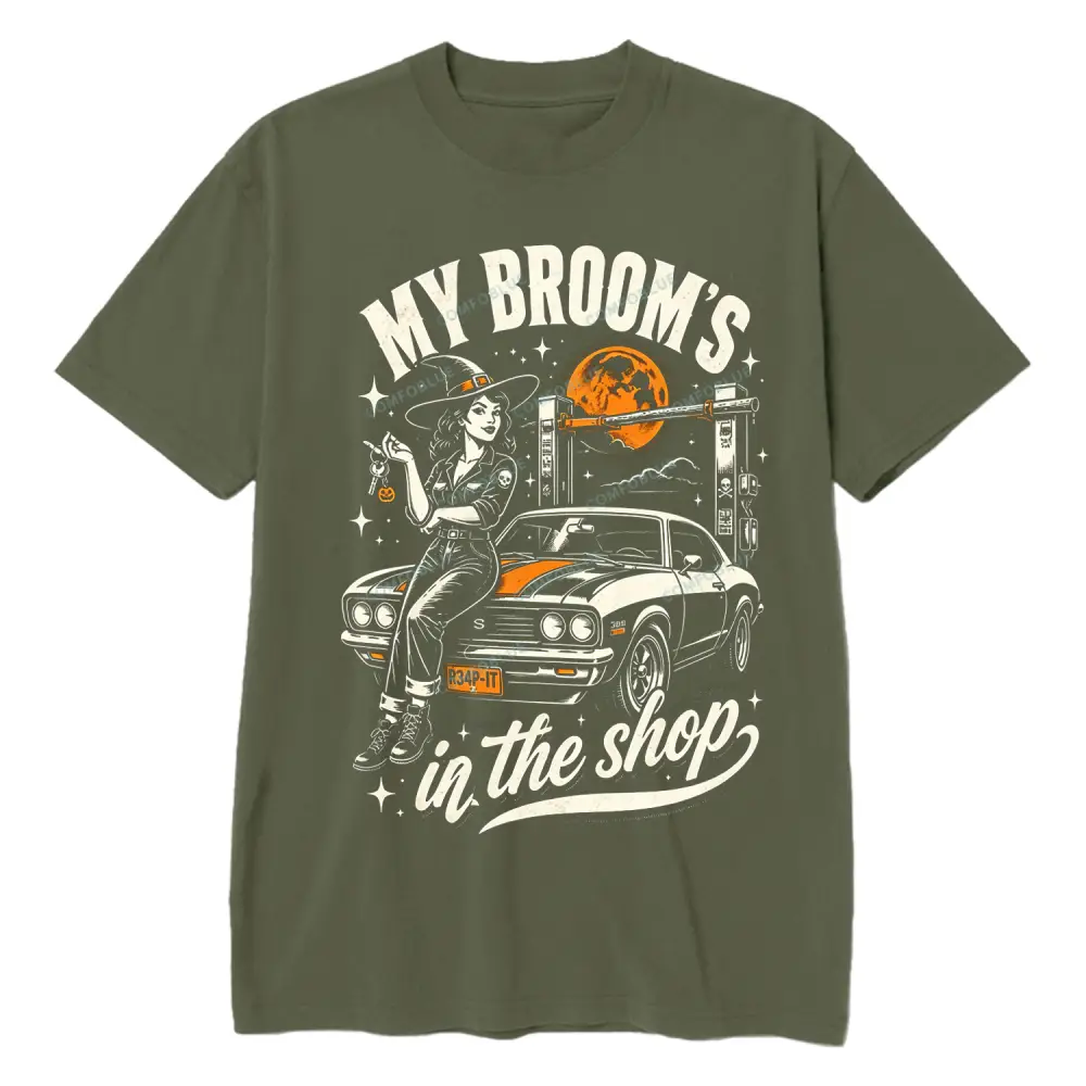 Comfoblue Broom in the Shop Halloween Unisex T-shirt