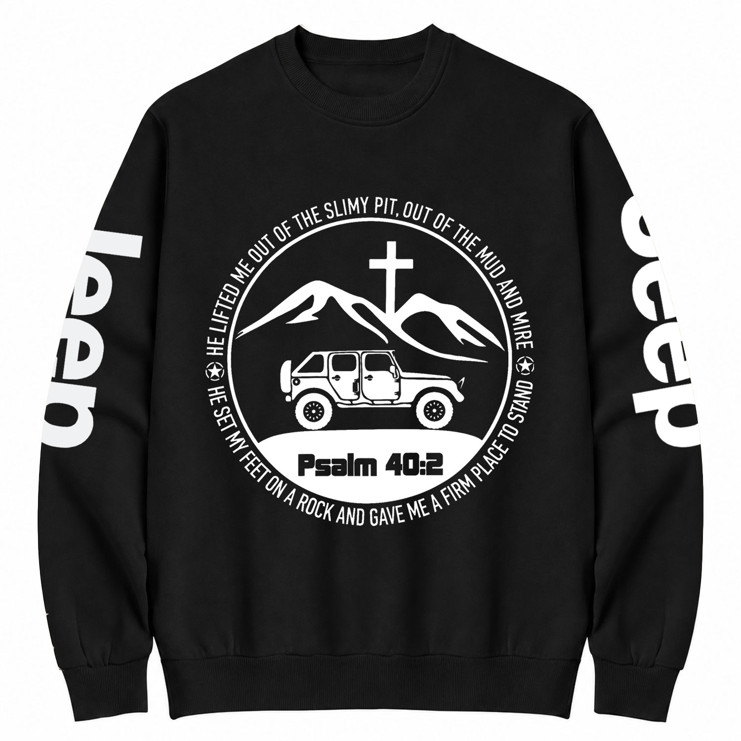 Jp Wrangler Bible Verse Psalm 40:2 Cotton Sweatshirt